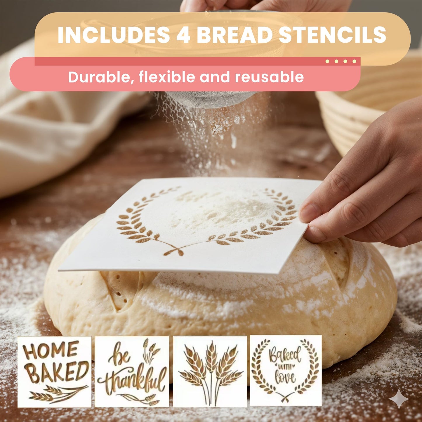Complete Sourdough Starter Kit, Sourdough bread baking supplies, Great Gift Beginners Bread Makers 24oz Fermentation Jar 9" and 10" Silicone Banneton Bread Proofing Basket, sour dough Whisk,18 in 1