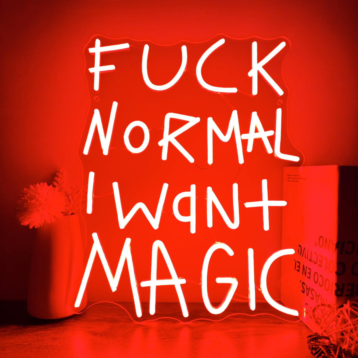 F**k Normal I Want Magic LED Neon Sign Bold Statement Wall Art Gothic Room Decor Alternative Aesthetic Light Christmas gifts