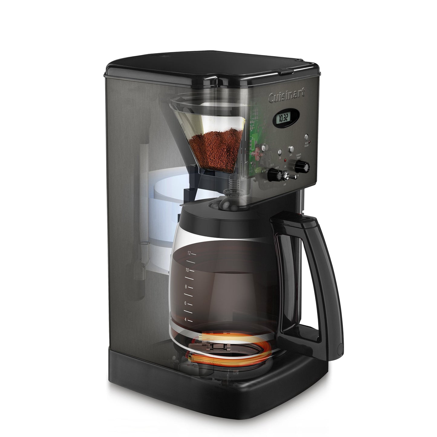Cuisinart 12 Cup Brew Central Maker Coffee Maker, Black Stainless Steel, DCC-1200BKSNAS