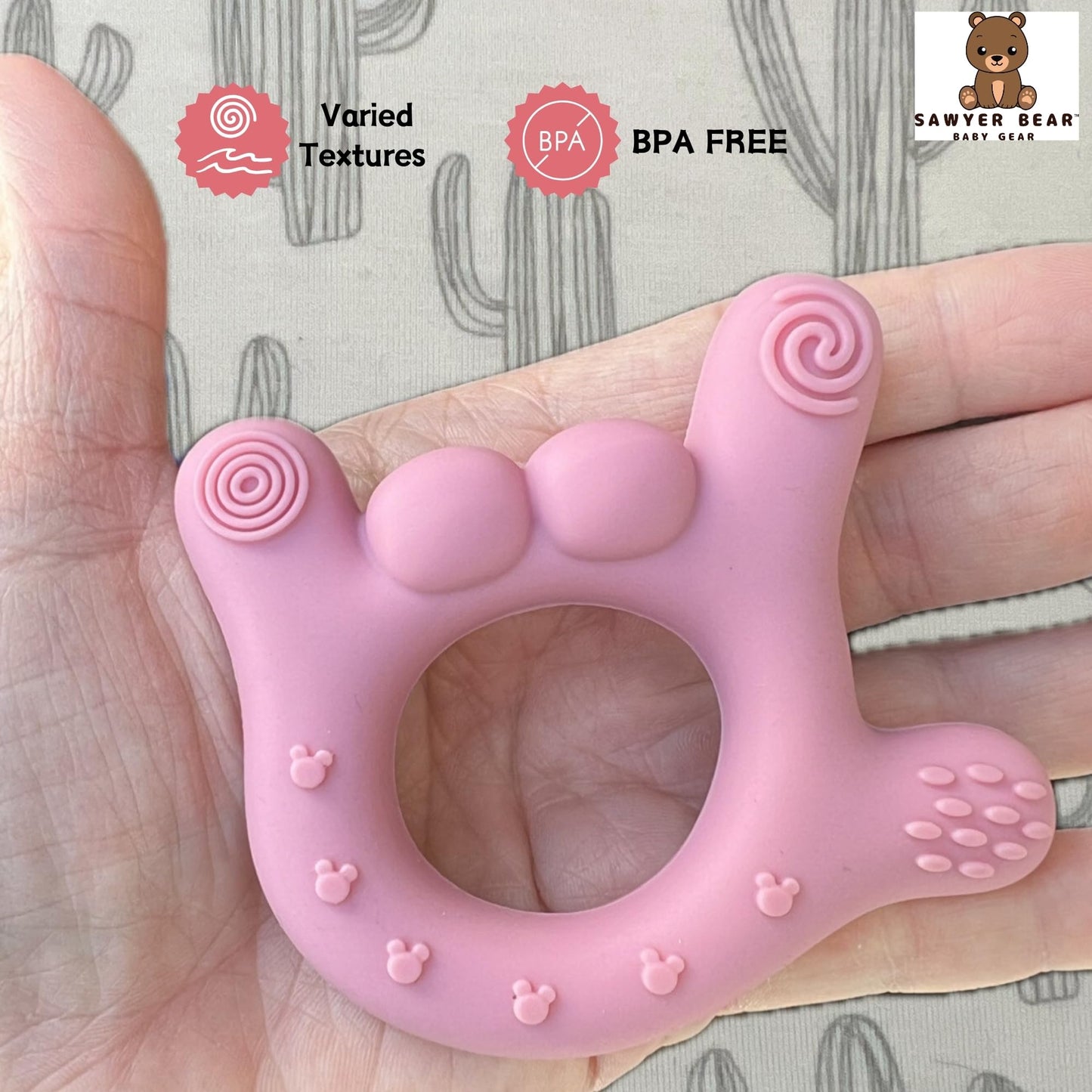 Silicone Hand Teether - I Love You Baby Teething Toy 0-12 Months | BPA - Free Toddlers Teething Relief | Massaging Teethers for Babies 3-6 Months | Infant Toy Teether 6-12 Months - Gift for Babies