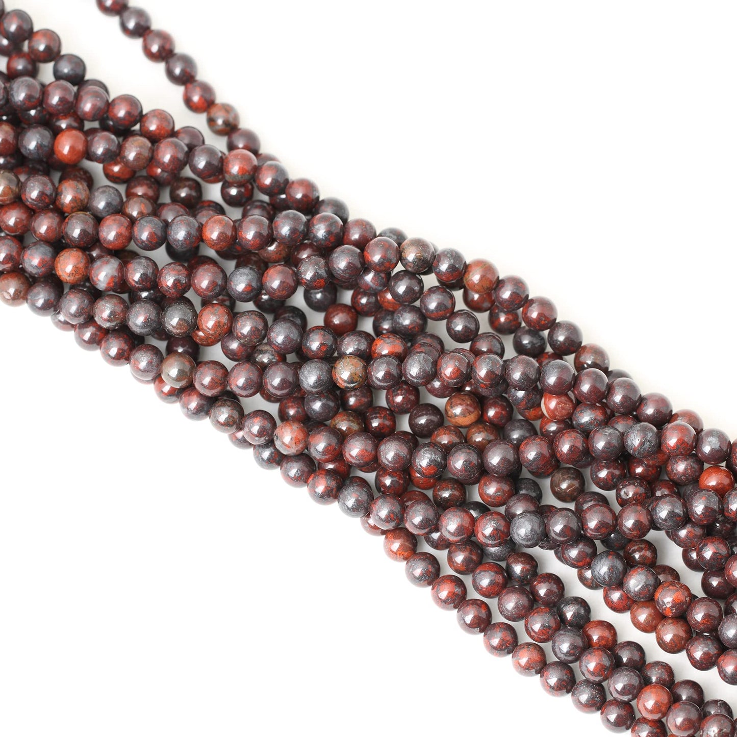 CHEAVIAN 60PCS 6mm Natural Brecciated Jasper Round Loose Beads for Jewelry Making DIY Bracelet Necklace Materials 1 Strand 15"