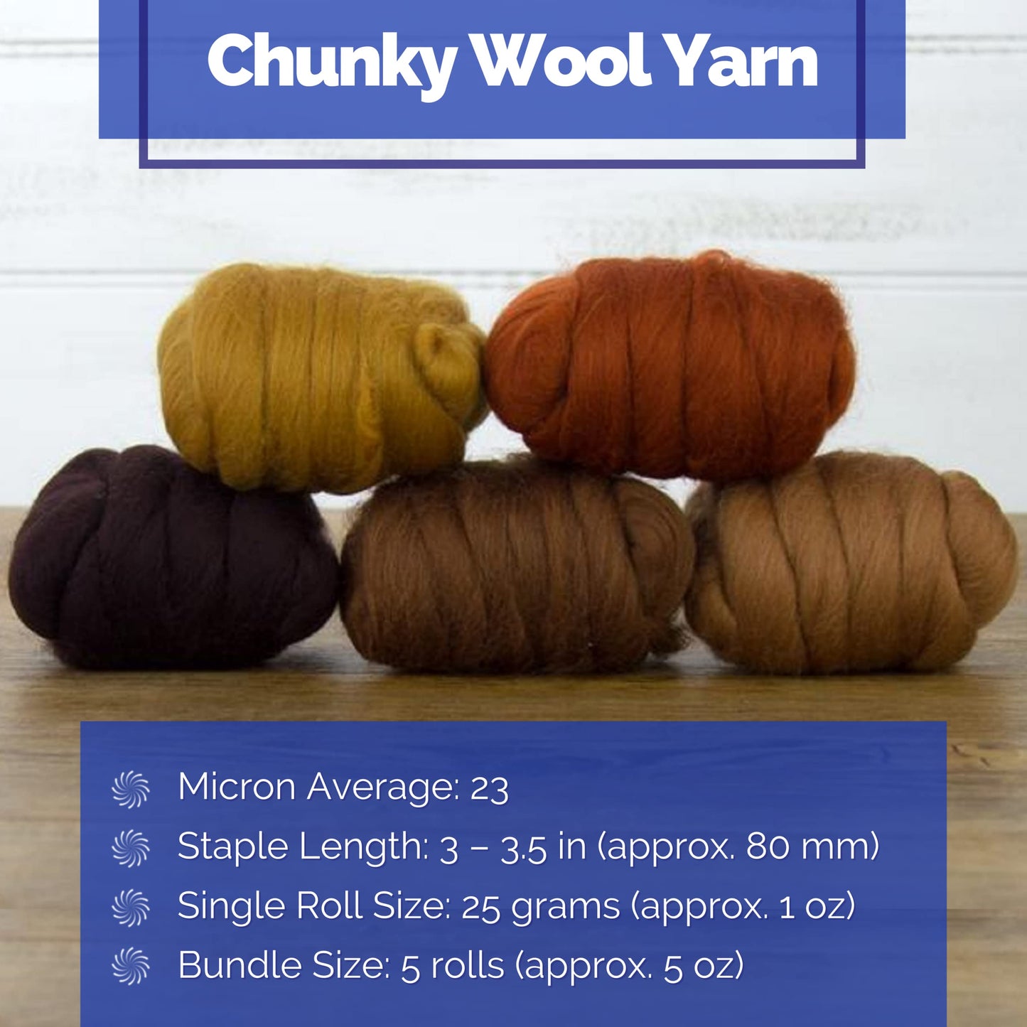 Revolution Fibers | Mixed Merino Wool Variety Pack | Perfect Wool Roving for Spinning, Needle Felting, Wet Felting, Weaving and Crafting (Barky Brown (Browns), 250 Grams)