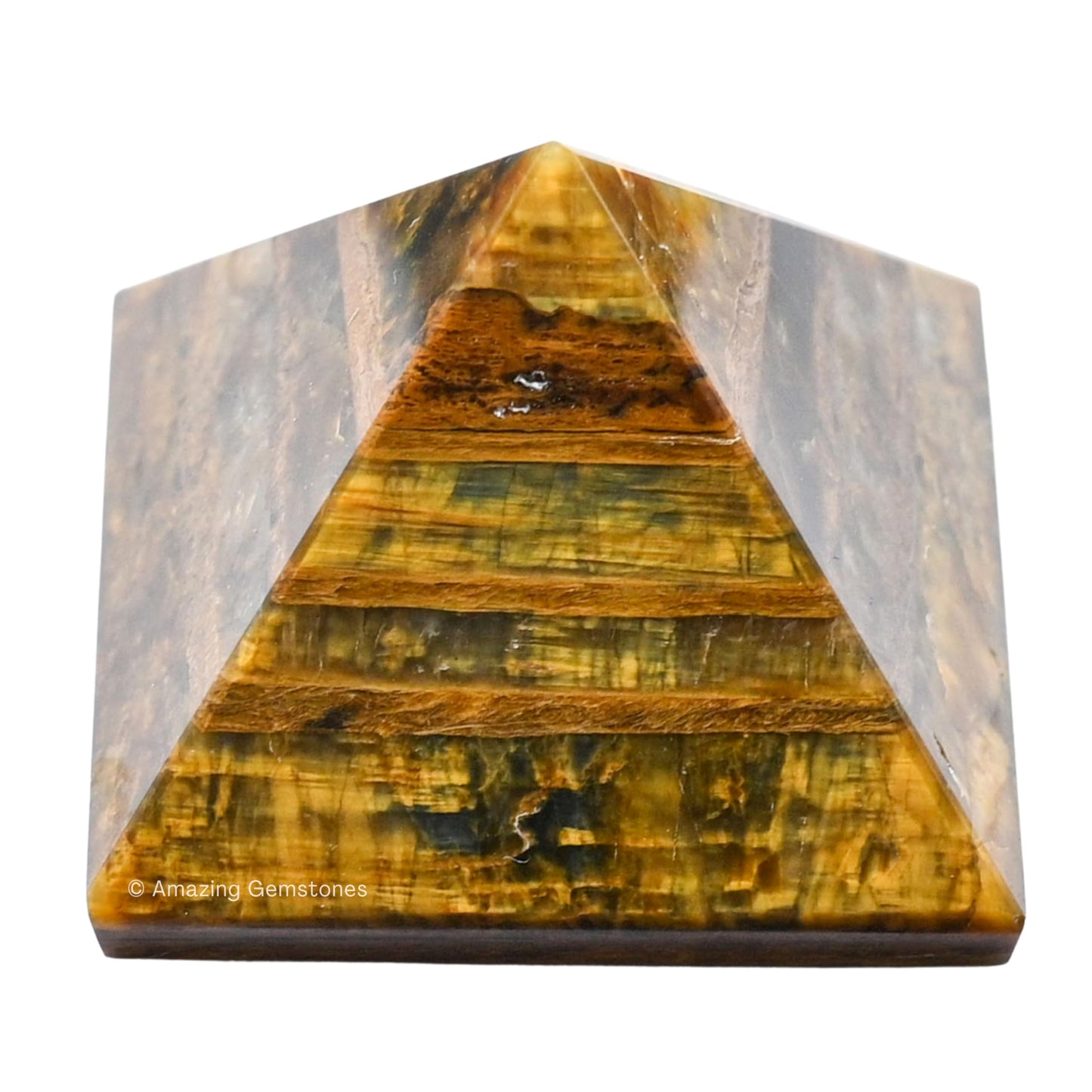 Amazing Gemstone Nellite Pyramid Crystal Healing Stones - 2" Great Pyramid Figurine of Natural Stone Pyramid for Meditation, Reiki, Chakra Balancing and Crystal Pyramids Grid