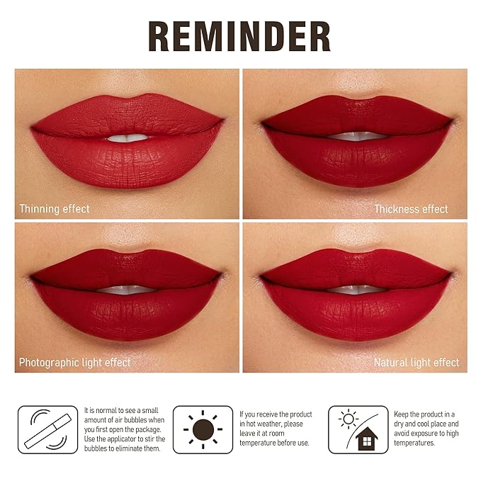 MAKI YIKA Pink Lipstick for Women Color Stay Long Lasting Lipsticks, No Smudge Matte Liquid Lipstick Transferproof Cruelty-Free Lip Color |First Class