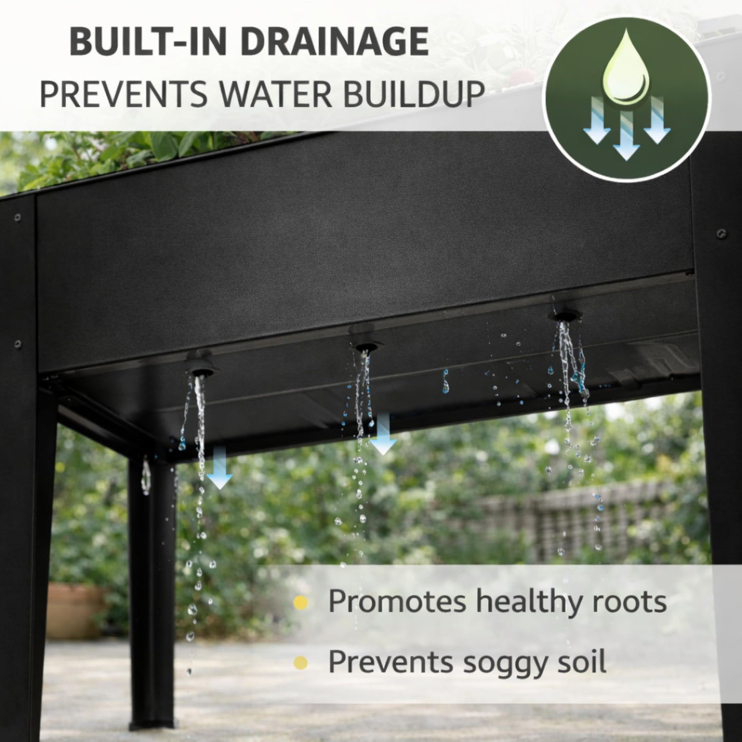 InSideOut Elevated 40" Raised Garden Bed Outdoor with Wheels & Shelf for Mobility, Metal Planter Box for Vegetables/Herbs, Patio-Balcony-Backyard (Charcoal)