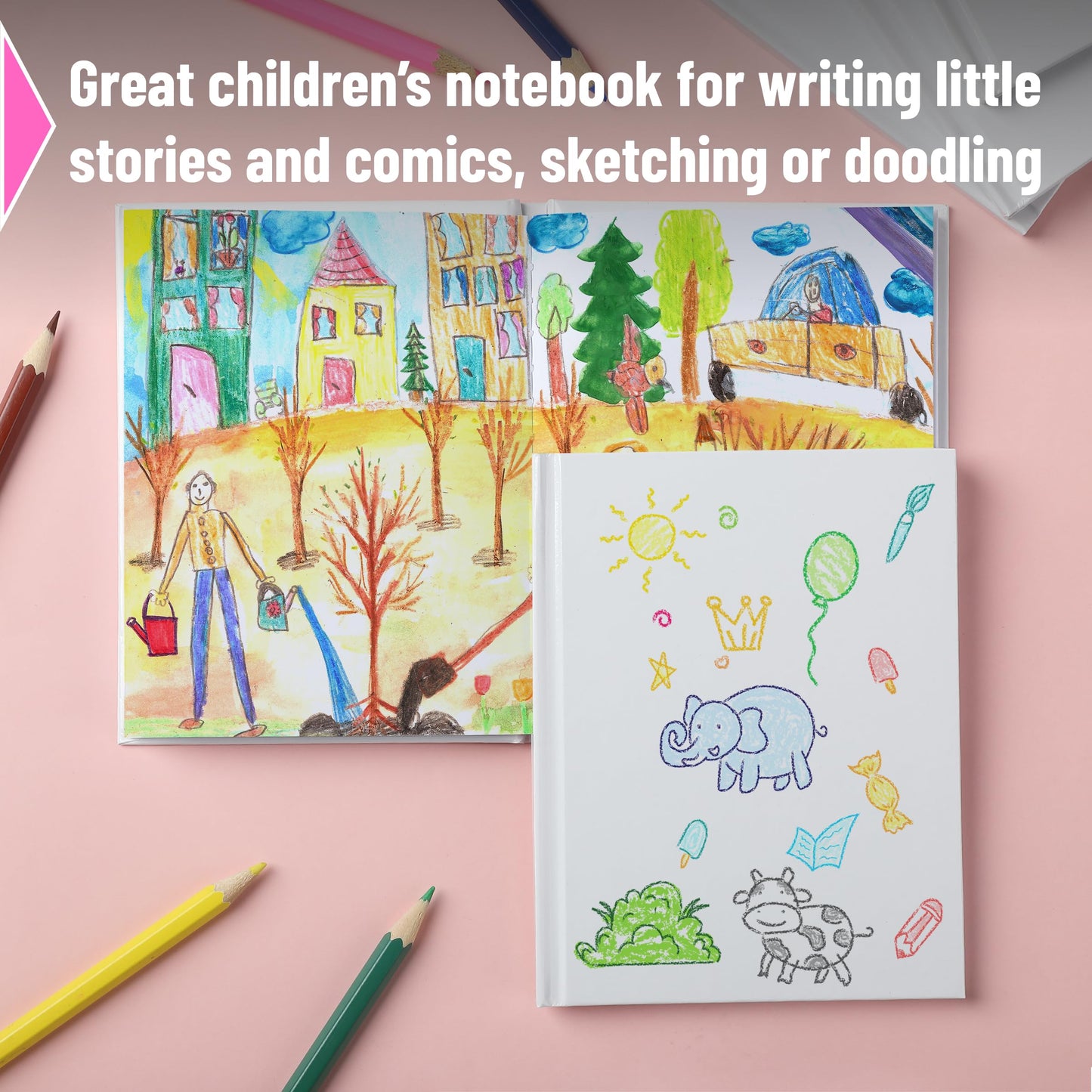 Mr. Pen- Blank Hardcover Books, 4.3" x 5.5", 40 Pages, 12 Pack, Blank Notebooks for Kids, Mini Notebooks for Kids