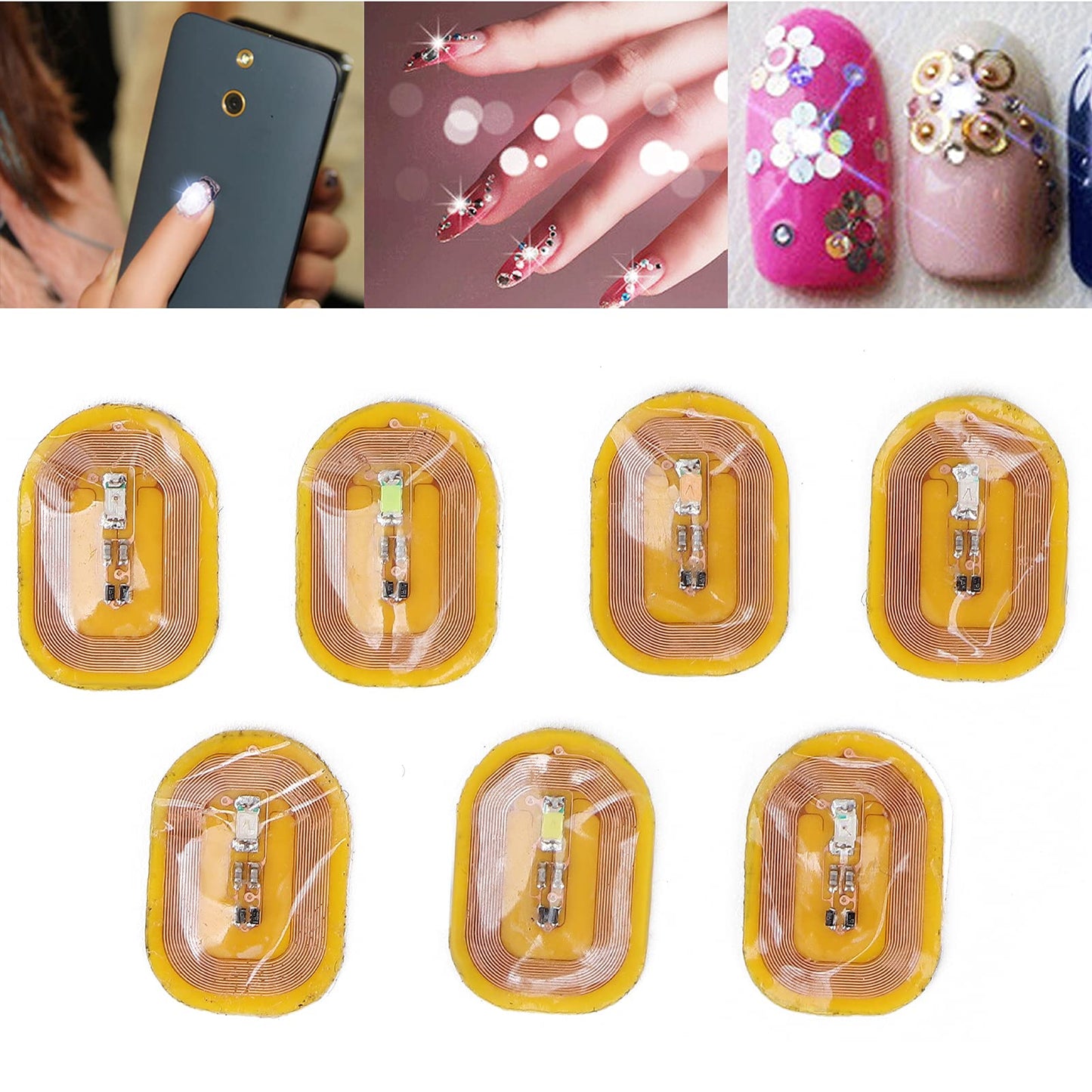 Glowing NFC Nail Stickers, NFC Lighting Nail Stickers Fashionable for Girls for Bus Card