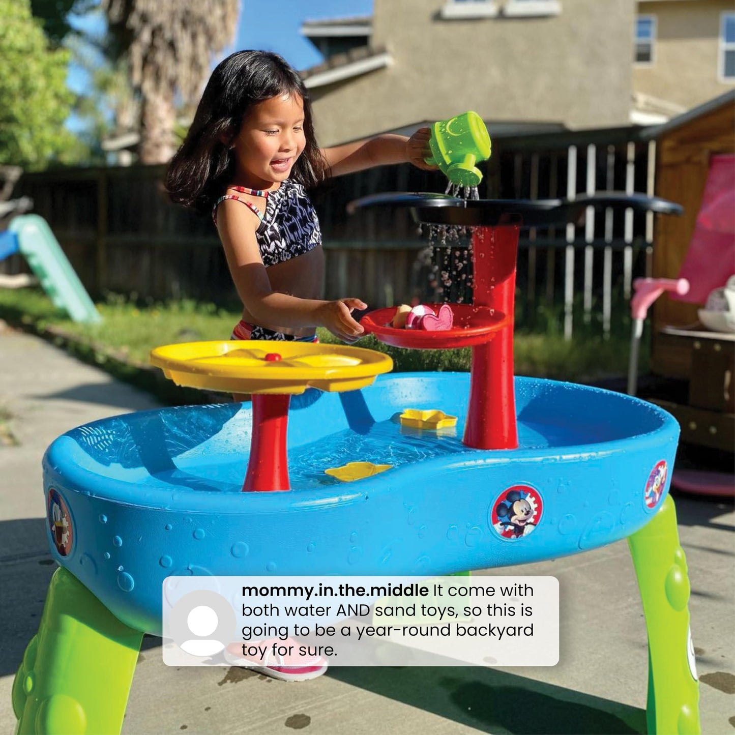 Disney Mickey Mouse Water Table by Delta Children| 3-Tier Water Play Table with 11-Piece Toy Set | Water Sensory Table + Summer Beach Toys for Outside Backyard for Toddlers Ages 2+, Blue