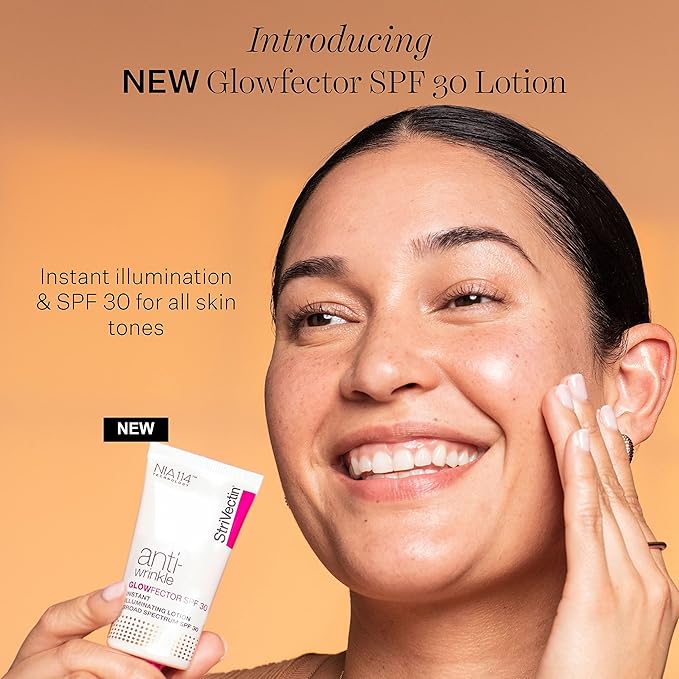 StriVectin GlowFector Instant llluminating Lotion Broad Spectrum, Boosts Skin radiance with UV protection, Argan Oil for Softness and Glow, 1 oz