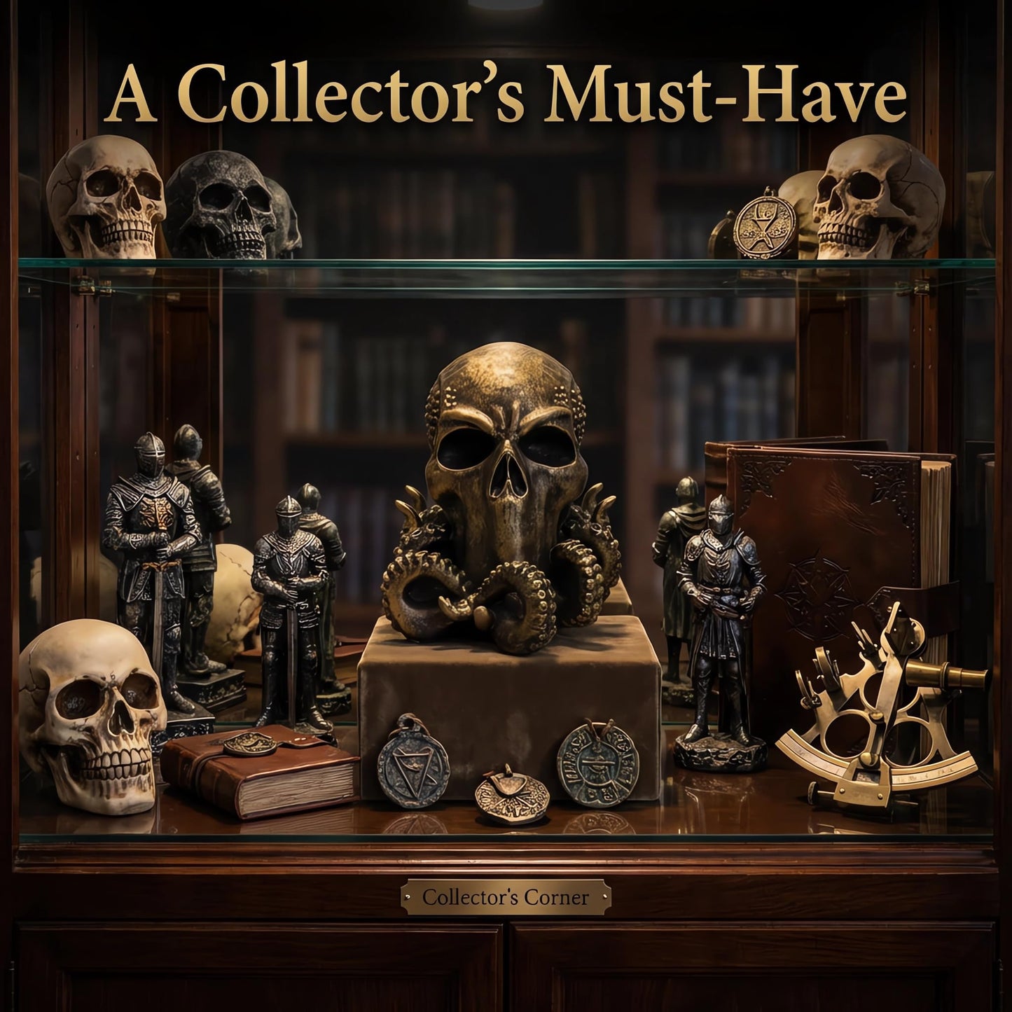 Wizerlis Cthulhu Statue, Cthulu Skull Head Octopus Figurine,Kraken Decor Octopus Statue,6" H Skull Creature Fantasy,Desktop Decoration Halloween Ornaments,Steampunk Decor Diablo Decoration.