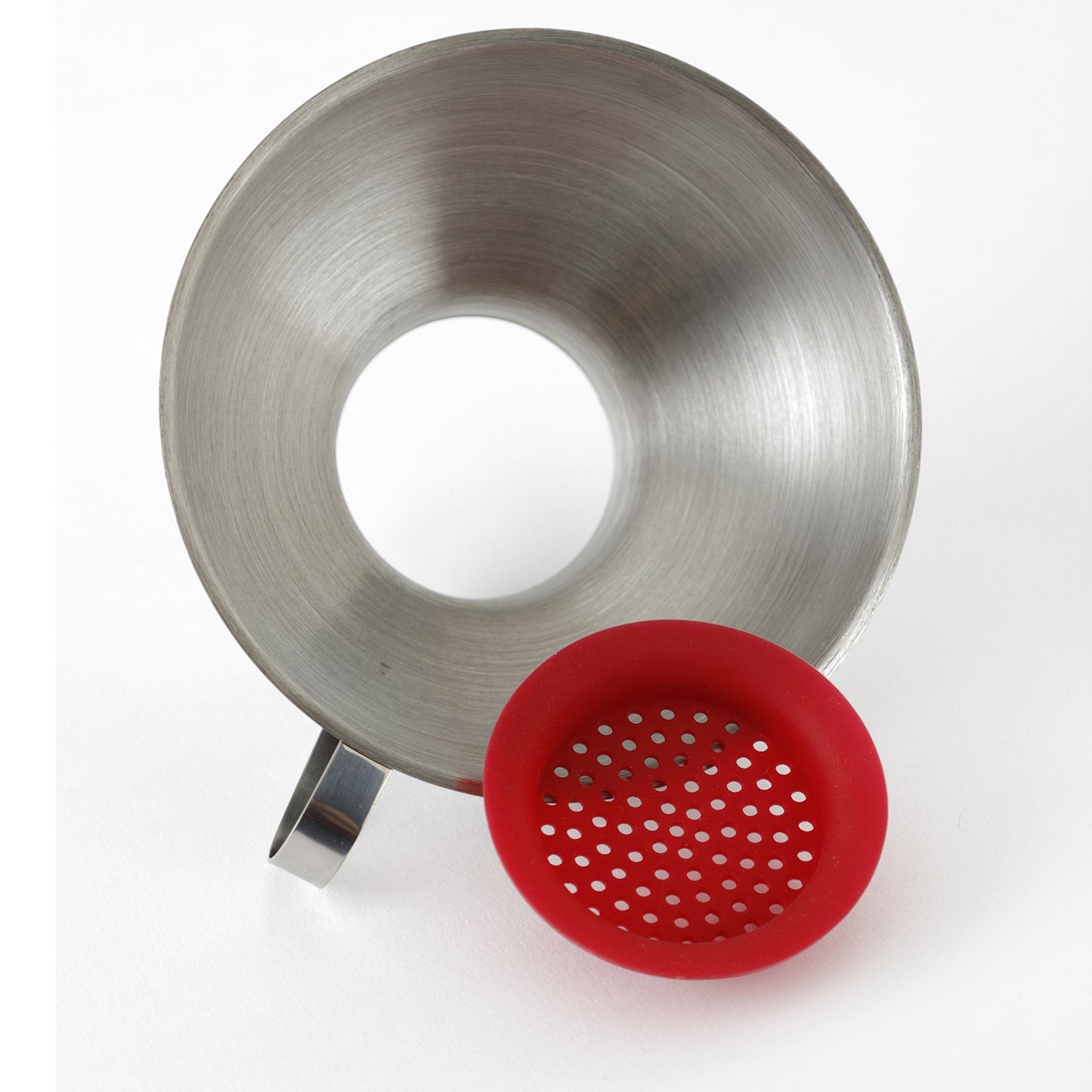 Norpro Stainless Steel Wide Mouth Funnel with Silicone Strainer