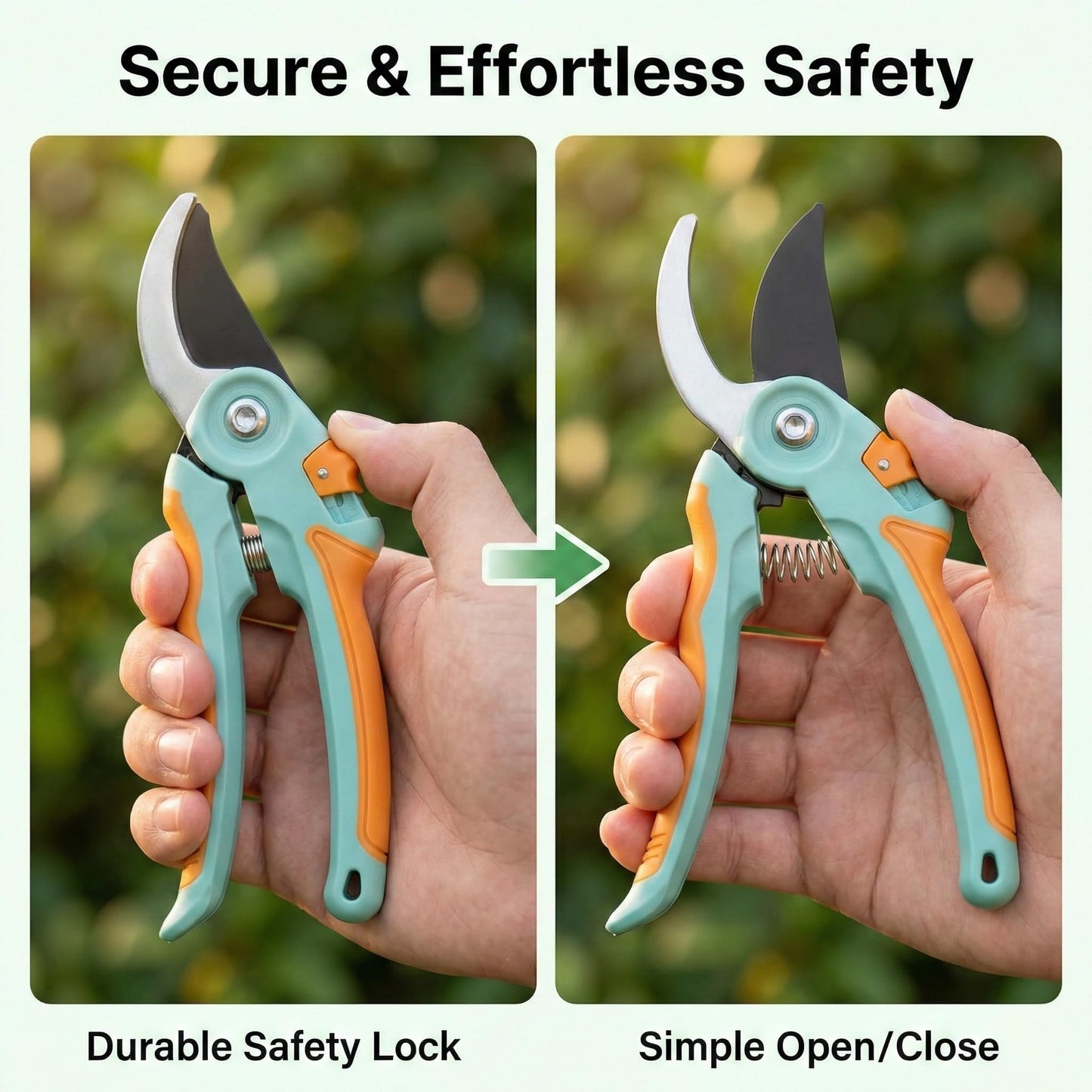 NEXON Garden Pruning Shears 2 Pack, 8" Bypass Hand Pruner & 6.25" Precision Garden Scissors, Professional Garden Clippers for Plants and Flowers