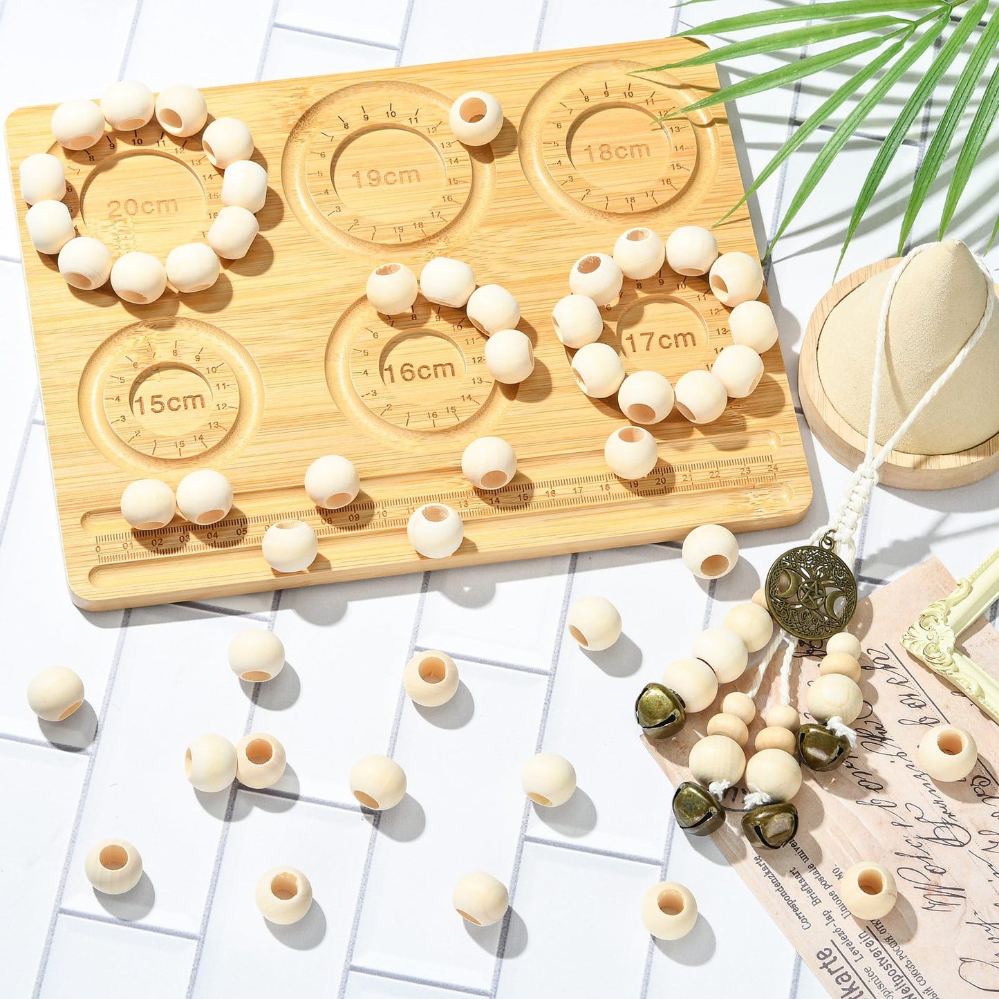 Ornazy 500Pcs 20mm Wood Round Spacer Beads Wooden Large Hole Craft Balls Natural Unfinished Macrame Beads for Jewelry Making DIY Accessories