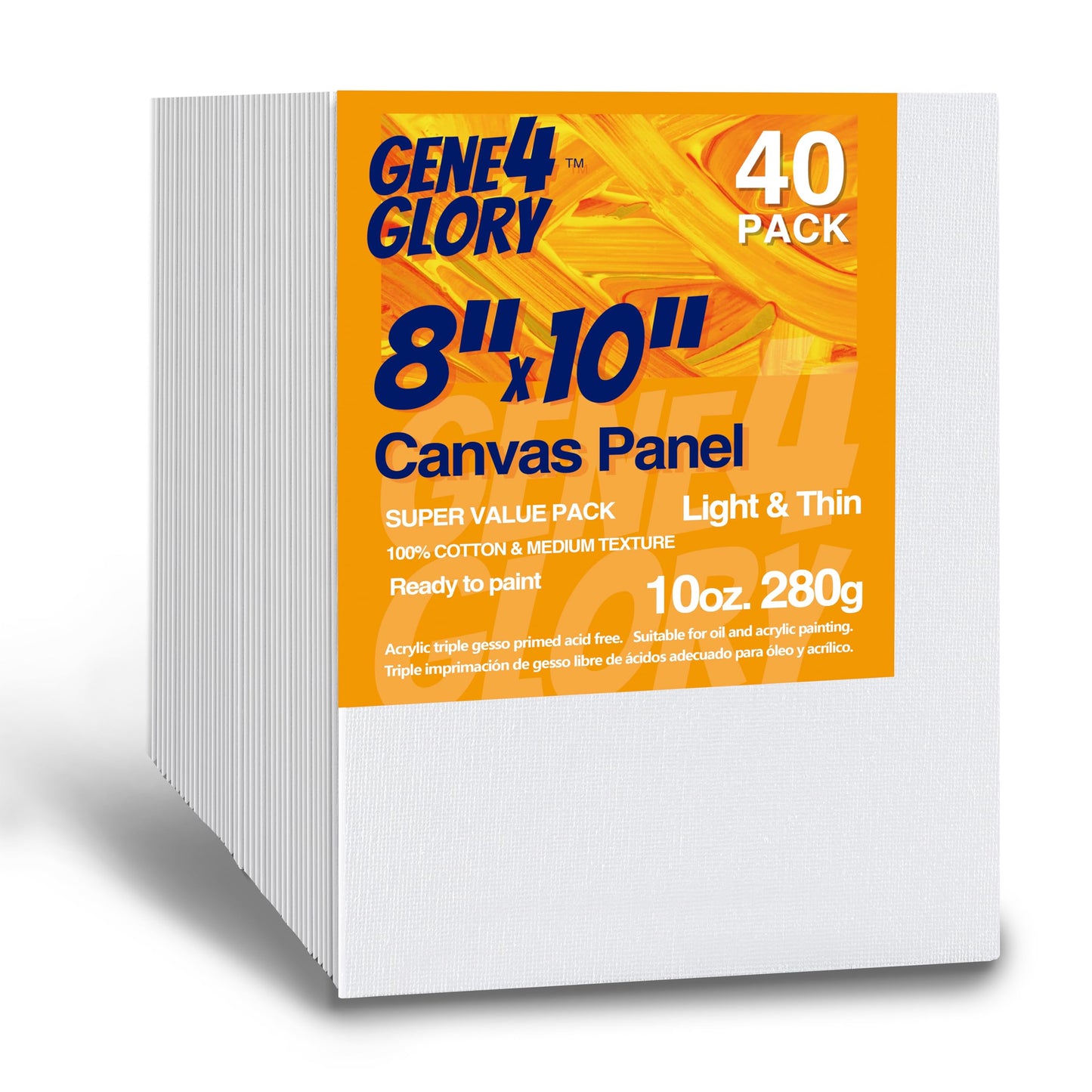 Canvases for Painting Super Value 8 x 10 inch-40 Pack, Artist Blank Canvas Boards- Oil & Acrylic Painting Canvas Panels
