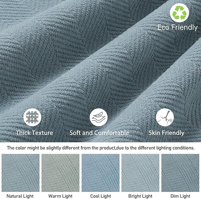 ZWJD Throw Pillow Covers 24x24 Set of 2 Chenille Pillow Covers with Elegant Design Soft and Luxurious Decorative Throw Pillows for Couch, Bed, and Home Decor,Light Blue