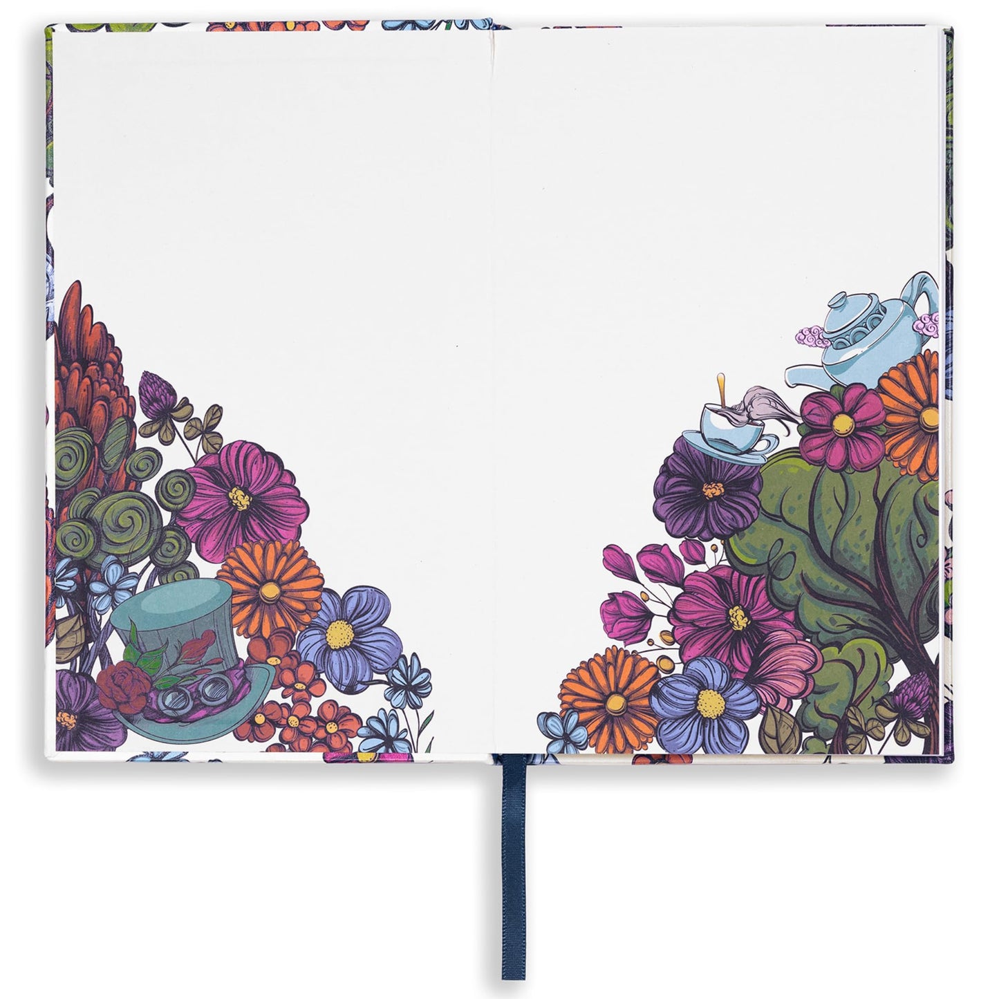 Steel Mill & Co Classic Literature Journal, 8.25" x 5.25", Vegan Leather Notebook with Lined Pages and Elastic Band (Alice's Adventures in Wonderland)