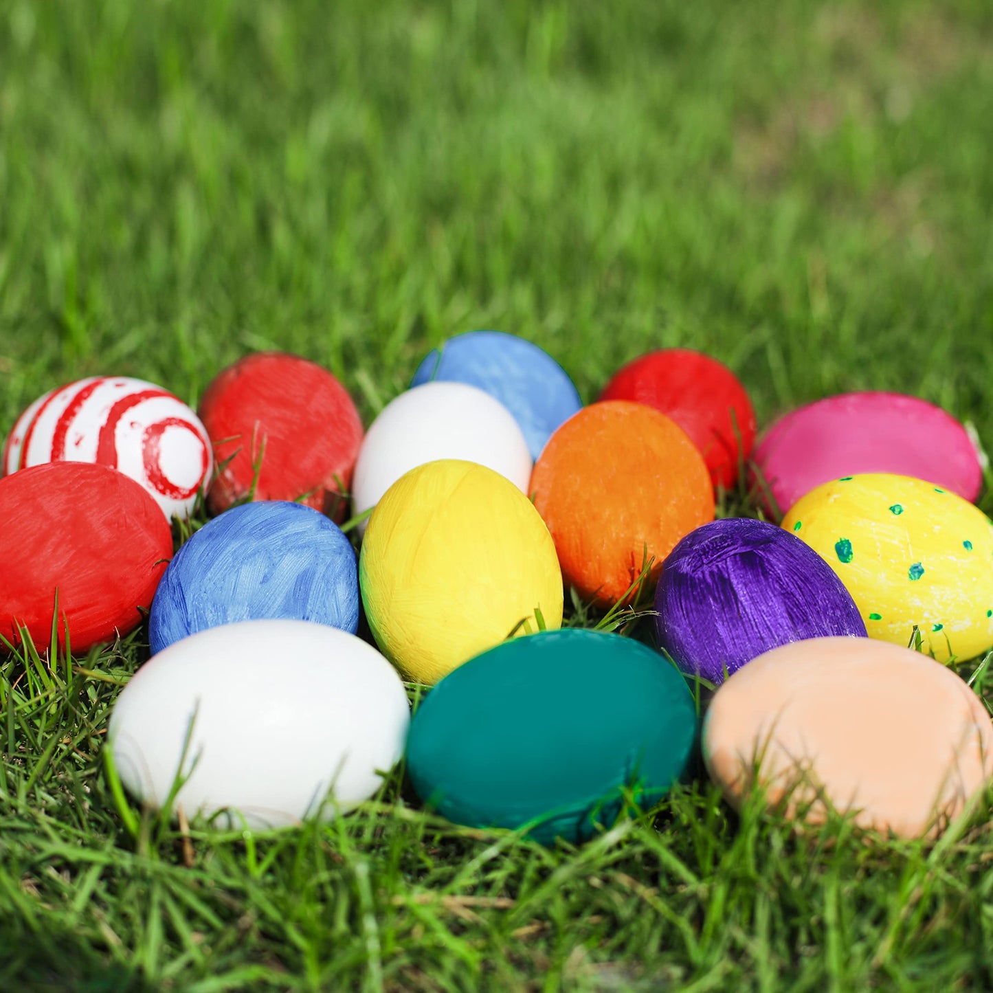 JOYIN 36 Pcs Easter White Wooden Egg, Fake Eggs Plain Decorating for DIY Paint Your Own Egg Decor, Easter Craft, Basket Stuffers, School Activities Supplies