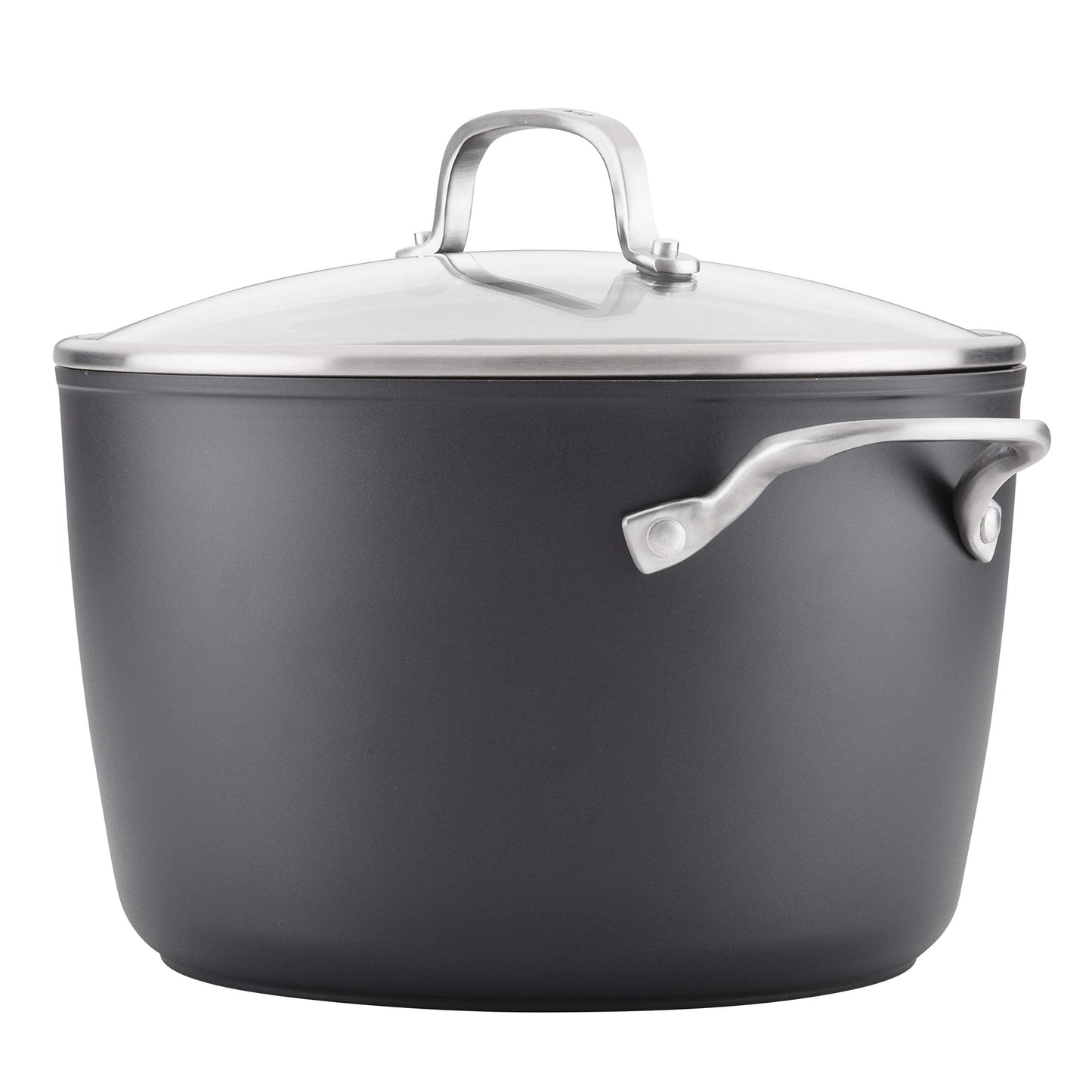 KitchenAid Hard Anodized Induction Nonstick Stock Pot/Stockpot with Lid, 8 Quart, Matte Black