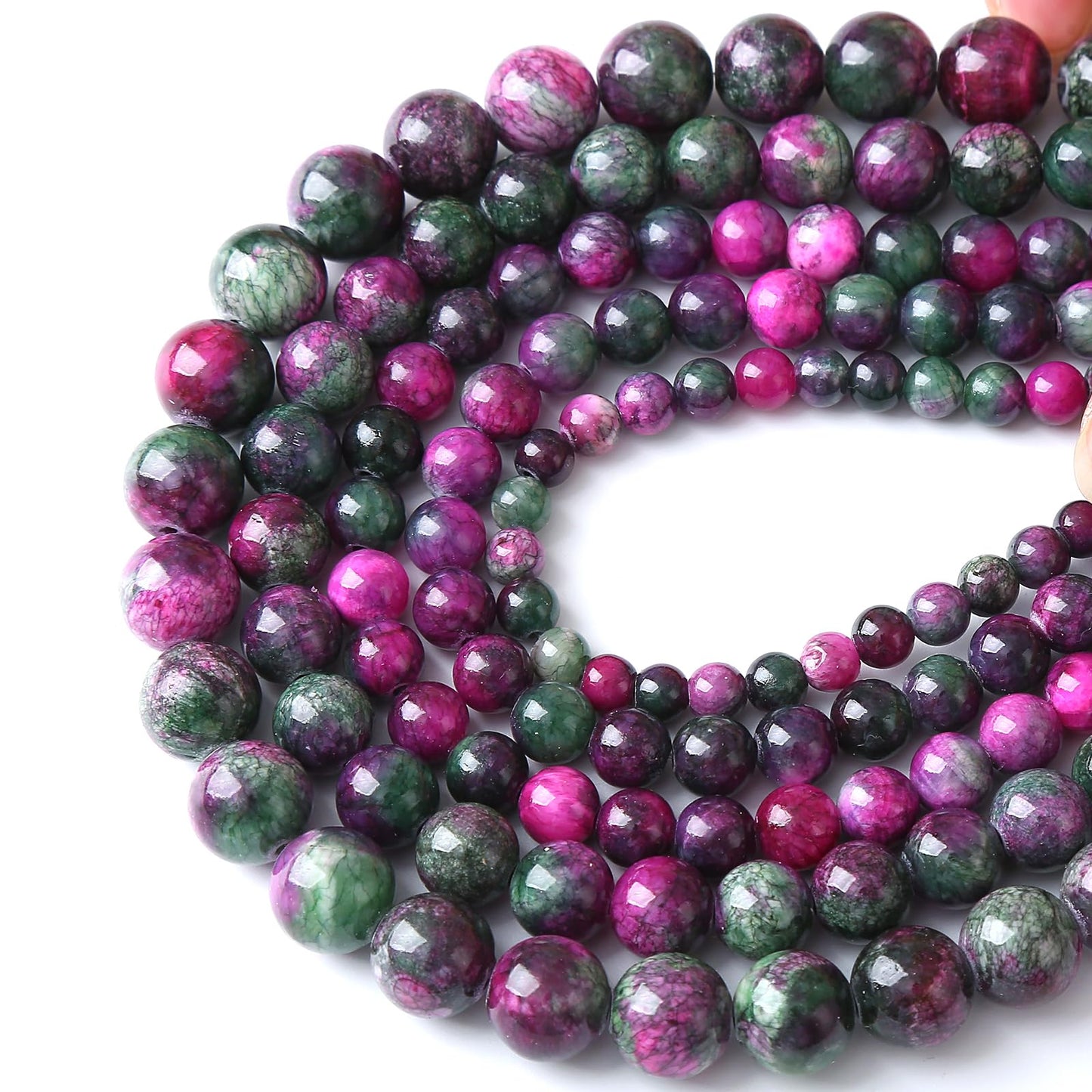 38pcs 10mm Natural Stone Tourmaline Persian Jade Beads Round Loose Beads for Jewelry Making DIY Bracelets Necklaces Crystal Energy Healing Stone Beads 15"