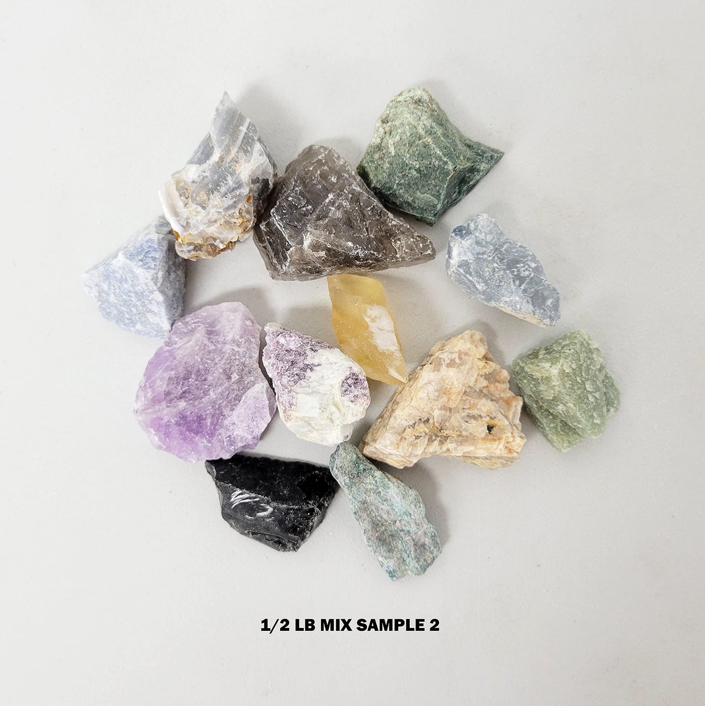 MINERALUNIVERSE 1/2 LB Assorted Mix Rough Stones - Bulk Random Crystals - Raw Natural Stones & Crystals - Fountain Rocks for Cabbing, Polishing, Wire Wrapping, Reiki, Chakra Crystal Healing