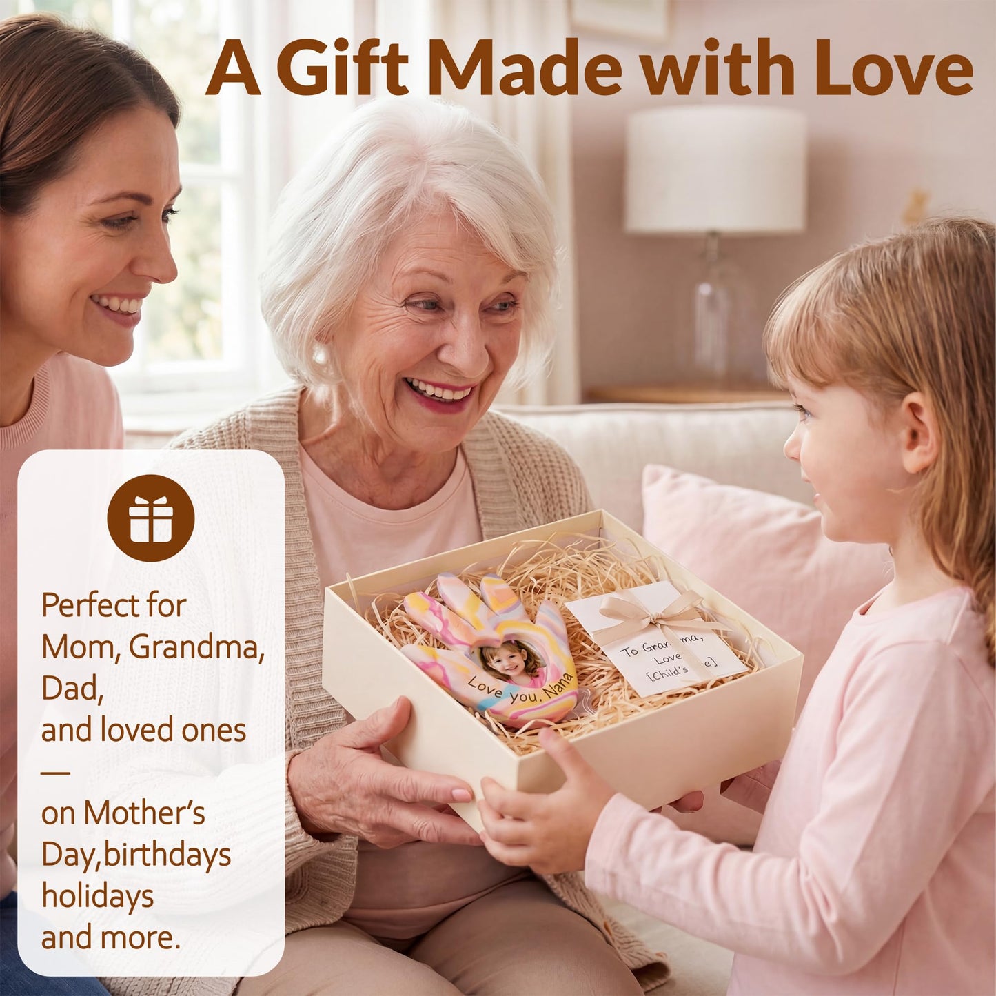Clay Hand Casting Kit for Family Crafts – Oven Bake Polymer Clay Arts & Crafts, DIY Handprint Keepsake Frame for Kids Teens & Adults, Creative Projects for Everyone Gifts from Children, Ages 5-14
