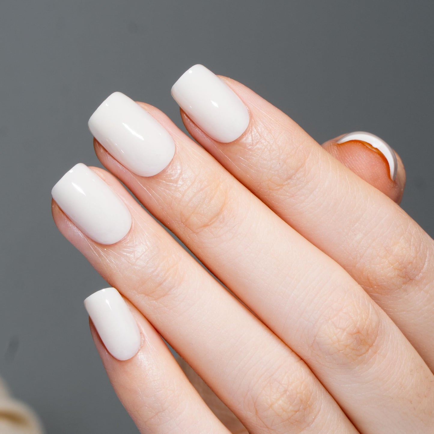 Curvlife 30 Pcs Press on Nails Acrylic Fake Nails with Design Full Cover False Nails for Women Reusable Nail Kit with Nail Glue Adhesive Tabs Nail File (Ceramic White, 30pcs)