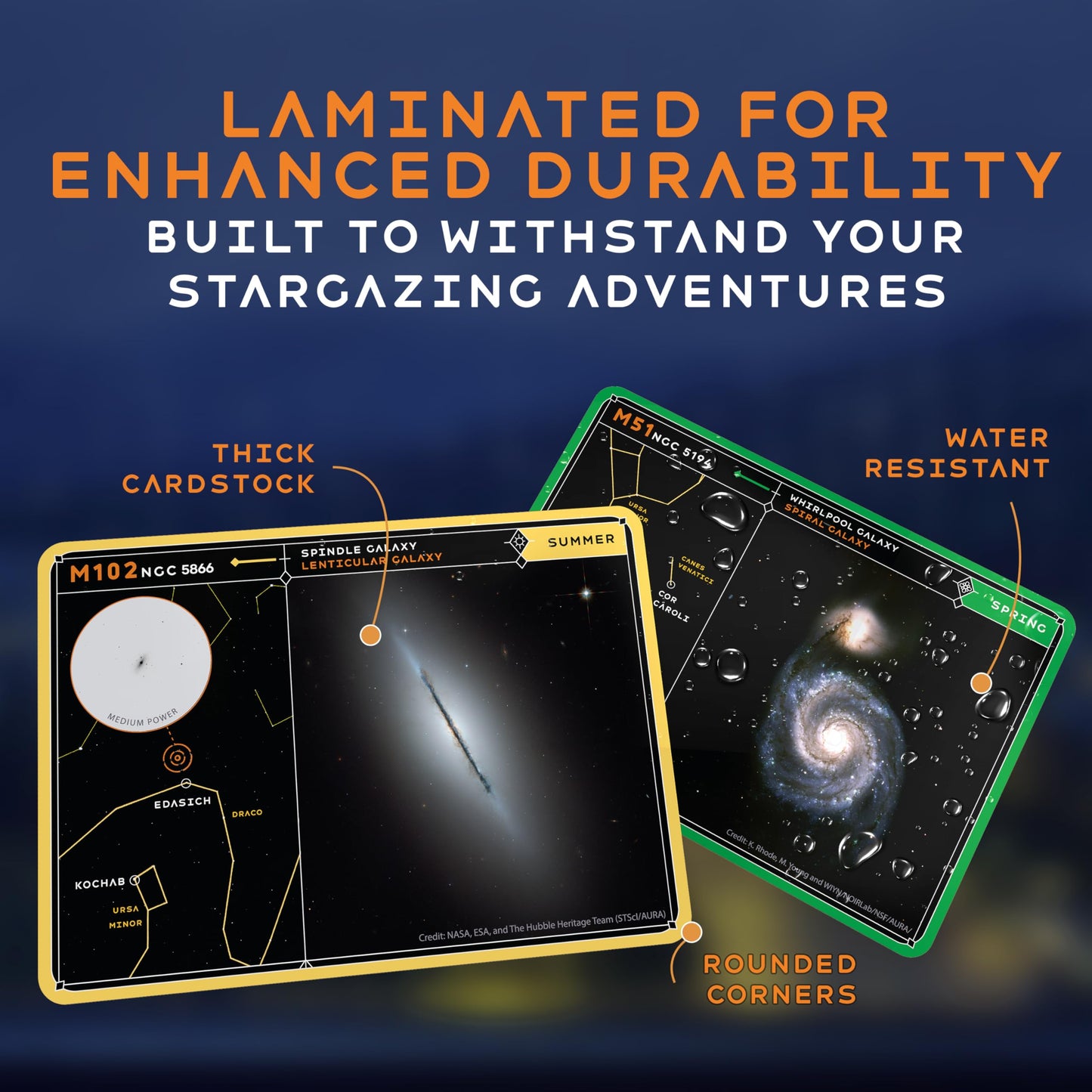 Stargazing Cards - Messier Catalog | Night Sky Exploration Kit for Telescopes & Binoculars | Flashcards with Star Charts, Astrophotography & Facts | Perfect Astronomy & Space Gift for Kids & Adults