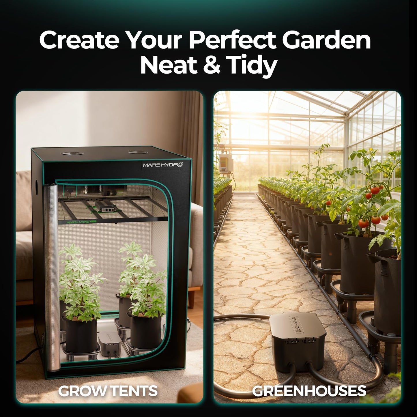 MARS HYDRO Drainage Trays 2-Pack Pot with Drainage Pipe for Grow Tents Greenhouses & Patio Plants