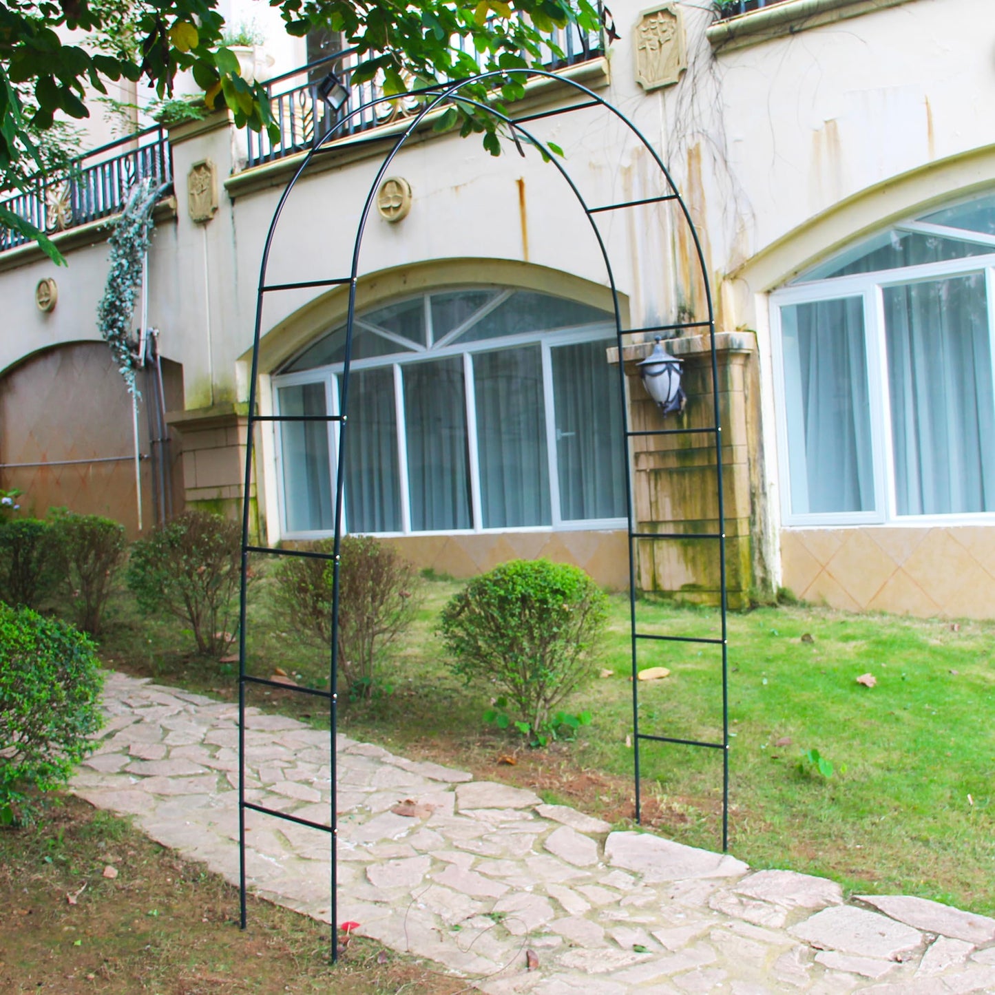 7.9 Ft H x 4.6 Ft W Green Metal Pergola Arbor for Various Climbing Plant Wedding Garden Arch Bridal Party Decoration Wide Arbor