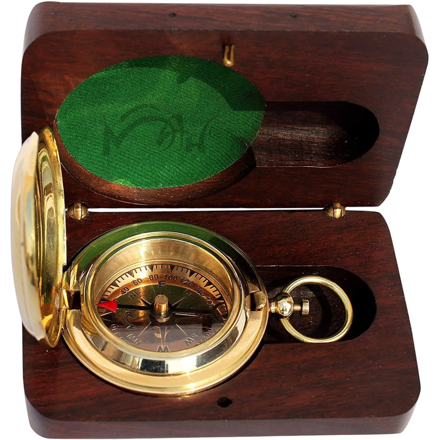 Brass Compass Gift with Wooden Box – Inspirational Graduation Gift for Son, Boys, College, High School, Motivational Keepsake for Him, Unique Birthday Gift Idea, Meaningful Keepsake with Card Included