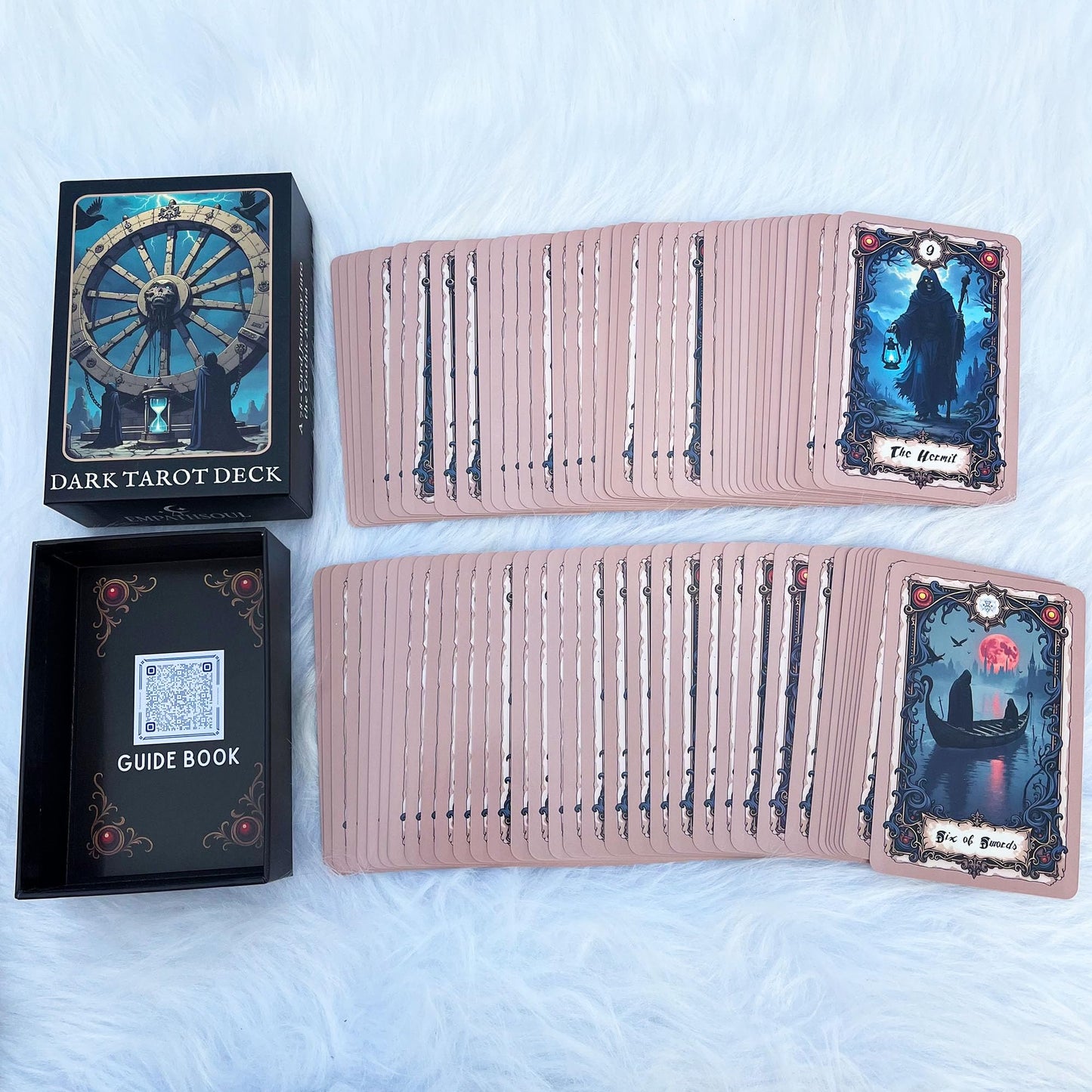 Unique Dark Gothic Tarot Deck, Tarot Cards for Beginners, Dark Fantasy Style Deck, Witch Divination Tool, Fortune Telling Tarot Learning Decks