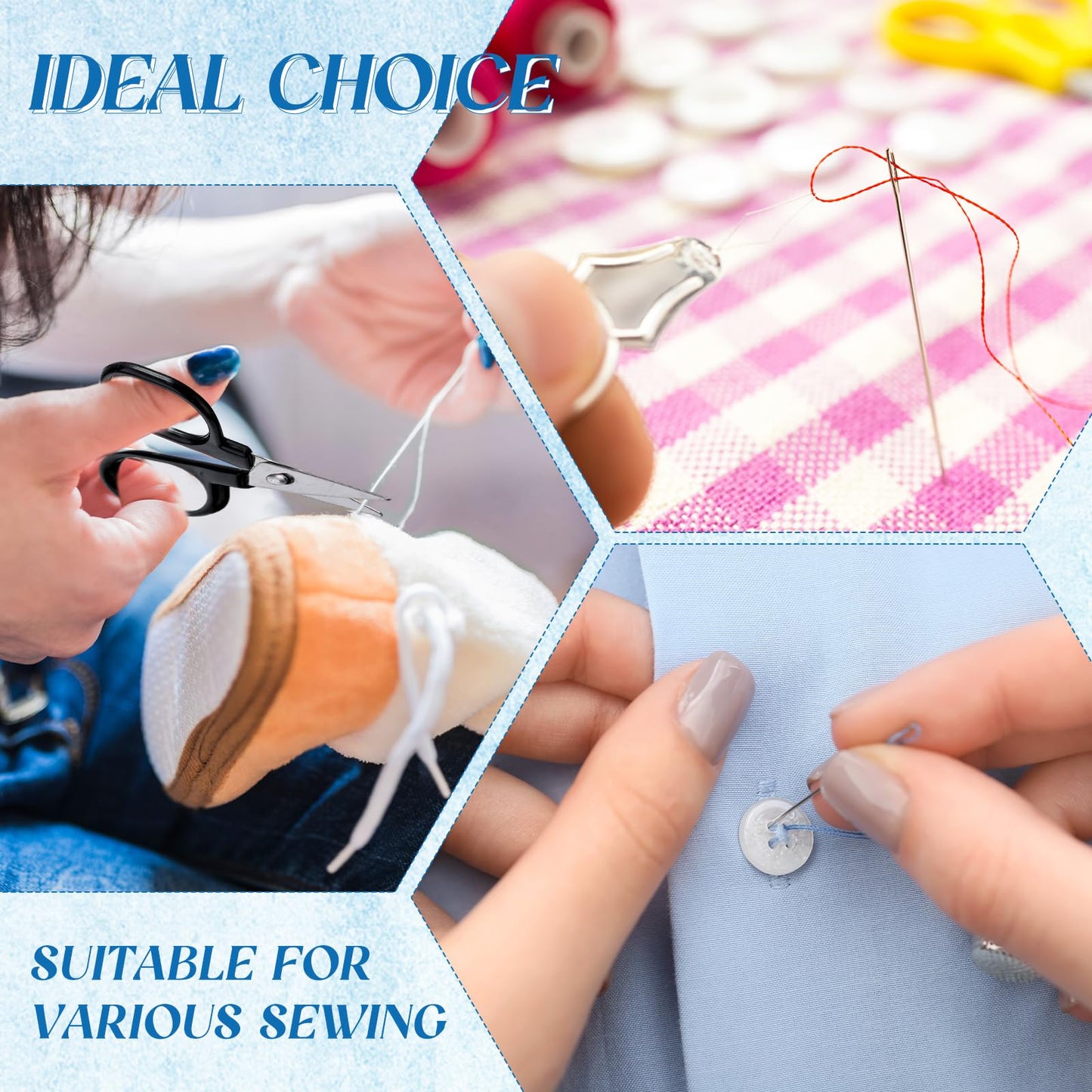 Knitgrip 25 Boxes Mini Travel Sewing Kit Quick Fix Sewing Kits Bulk Basic Portable Pre Threaded Needle Emergency Repair Tool for Adults DIY Handcraft Wedding Gifts Beginner Traveler Home Hotel (Blue)