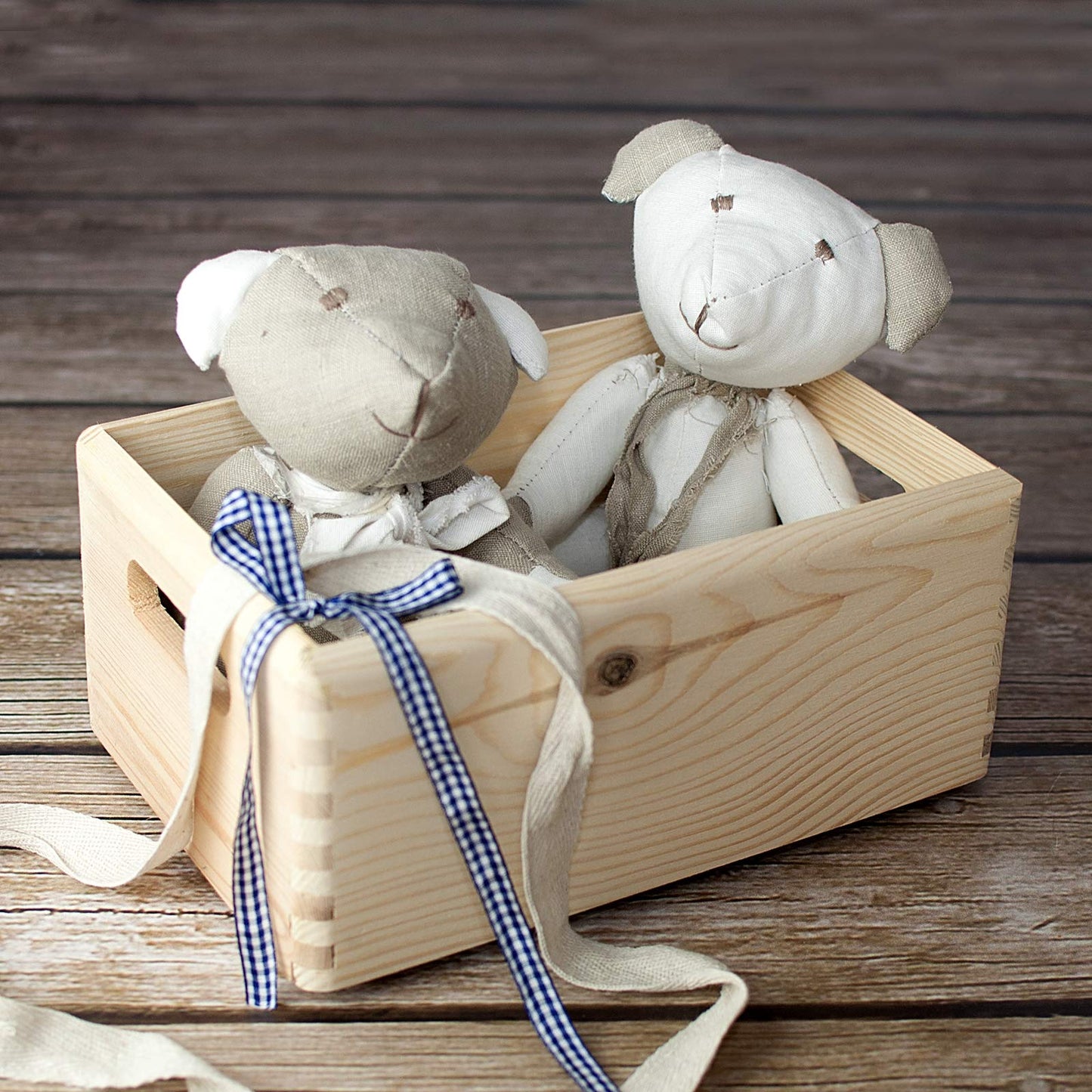 Creative Deco Large Wooden Crate Nesting Crate Handles | 11.8 x 7.87 x 5.51 in | Keepsake Unfinished Display Storage Box Multi-Craft Caddy Nesting Crate | Natural Wood Rustic | Plain Unpainted Beige