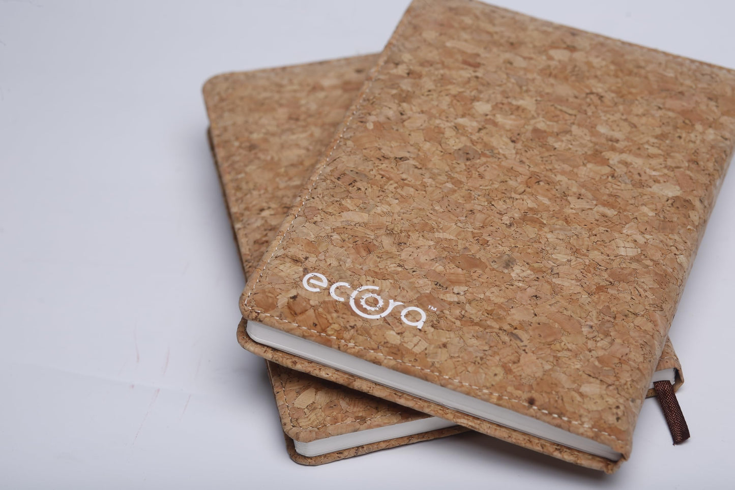 ECORA 100% Recycled Eco-friendly Writing Notebook, Diary, Journal with Loop and Bamboo Pen | Lined, Hardbound, Smooth Cork Cover (192 Pages) | Premium Gift Stationary for School/College/Office Work