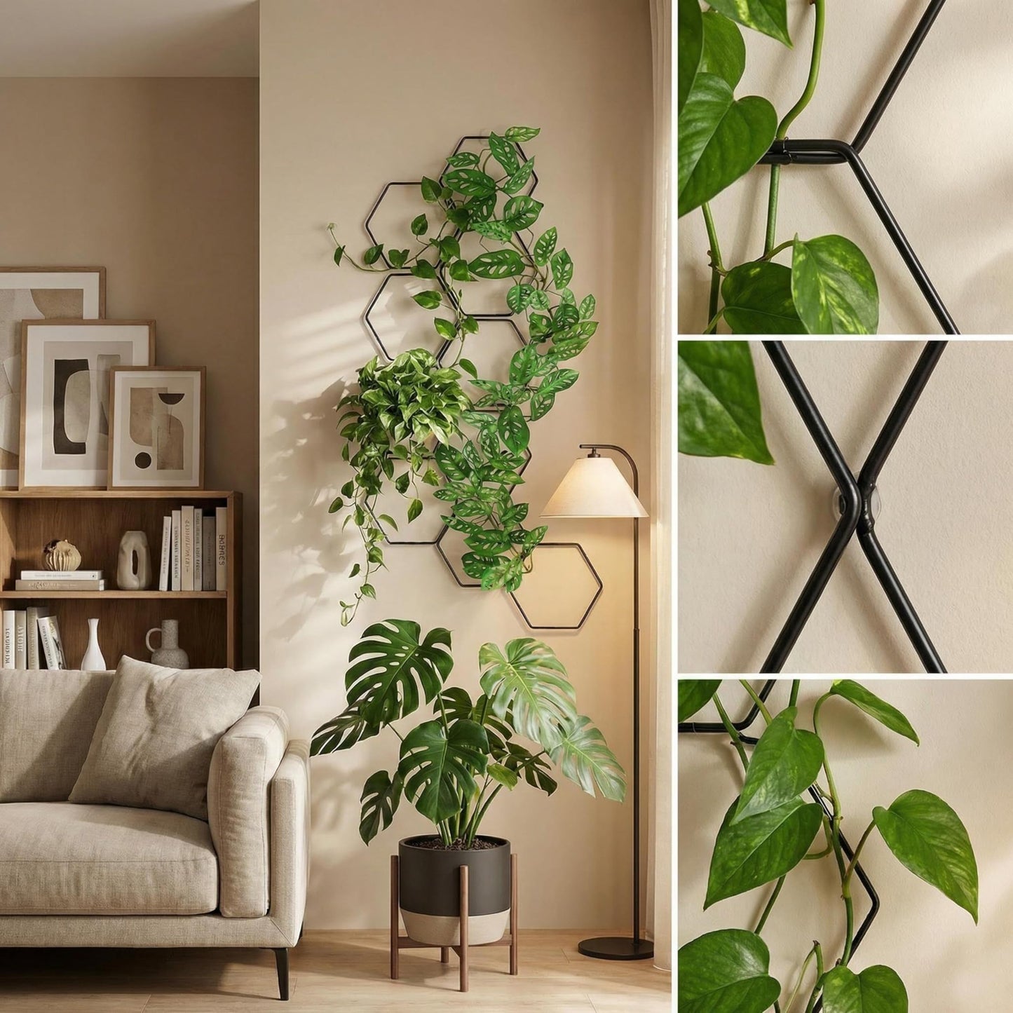 Lupnkl Garden Trellis, Climbing Plant & Vine Support Indoor & Outdoor Use, Sturdy Durable Build, Ideal Home Gardening Accessory for Potted Greenery & Vines