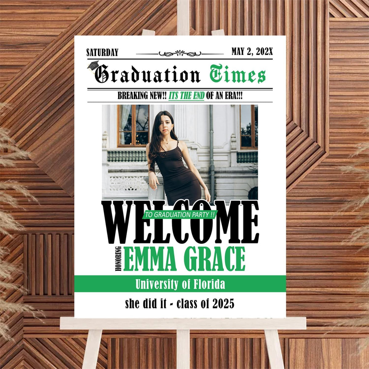 Personalized 2025 Graduation Party Welcome Sign, Minimalist Grads Decor, Class of 2025 Graduation Party Poster, Custom Graduation Party Sign, Congrats Grad Decorations Design 4