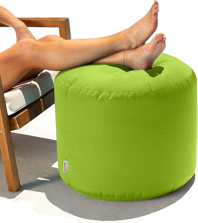 Jaxx Spring Indoor/Outdoor Bean Bag Pouf Ottoman, Lime