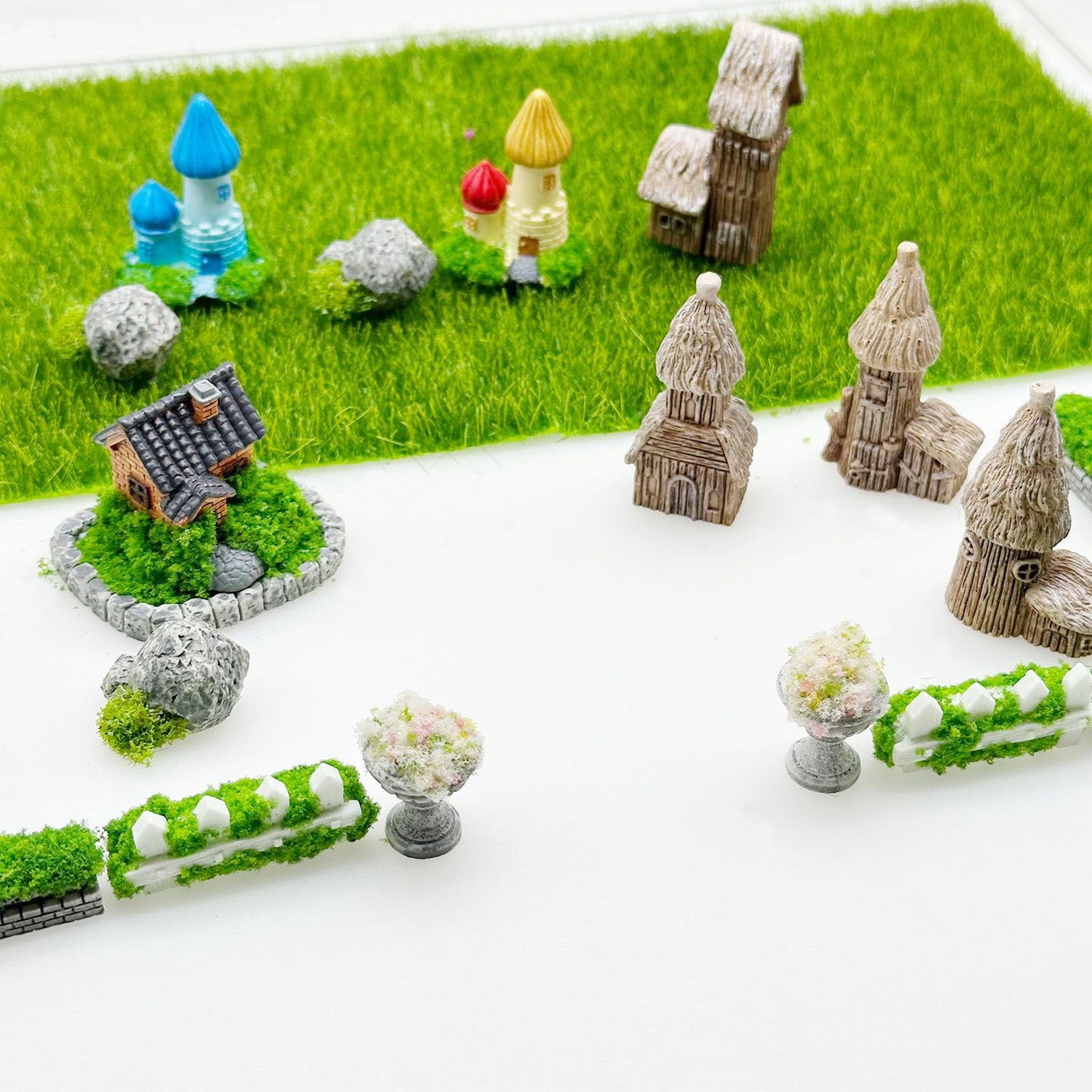 Woohome Fairy Garden Kits 45 PCS Miniature Garden Accessories Micro Landscape Miniature Figurines for DIY Micro Landscape Ornaments