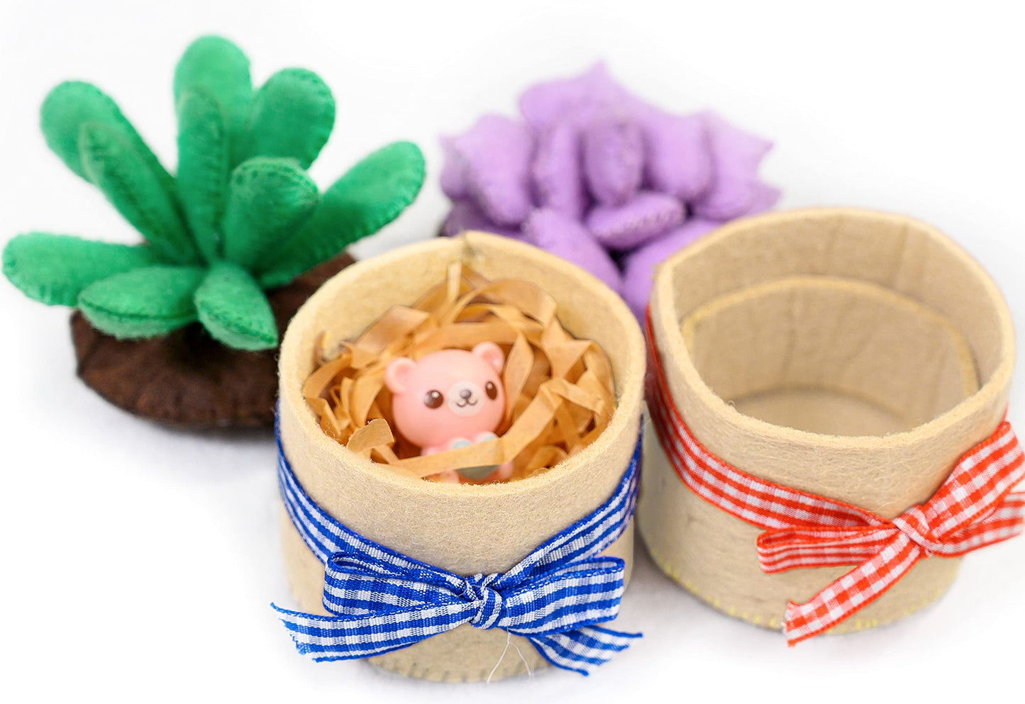 Felt Succulents Craft Kit. Make 6 Potted Colorful Plushies & A Display Rack. Mini Garden DIY Sewing Project, Activity Set, Arts & Crafts Supplies - Great Gift for Teens and Adults