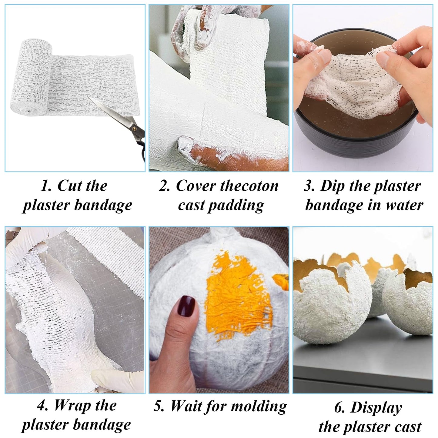 LOYORTY 12 Rolls Plaster Cloth Rolls 4”x 180”Plaster Gauze Bandages Plaster of Paris Strips for Craft Projects, Mask Making, Belly Casts, Body Molds - 4In x 15Ft/ 5Yd