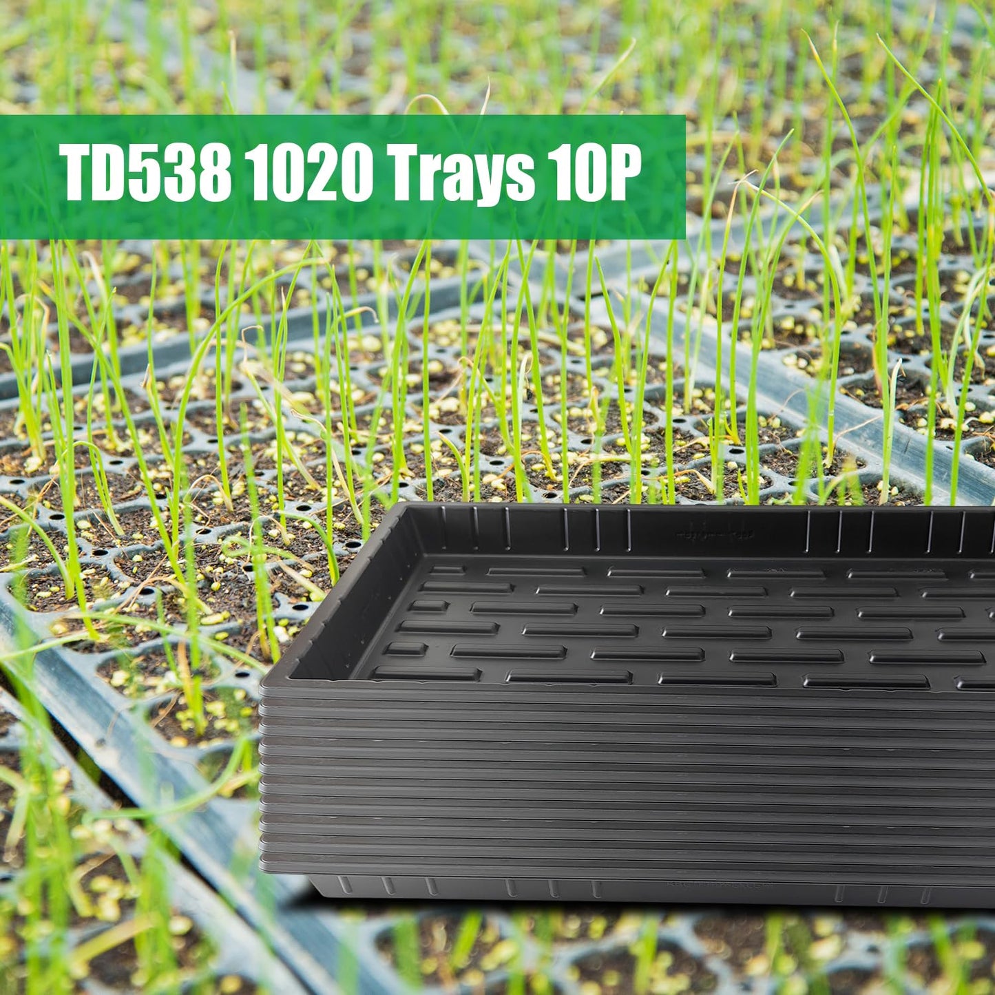 RooTrimmer 10 Pack 1020 Seed Starter Trays and 10 Pcs 72 Cell Plug Trays, Thick Durable Seedling Plastic Nursery Tray for TD538 1020 Tray Germination (10 Sets)