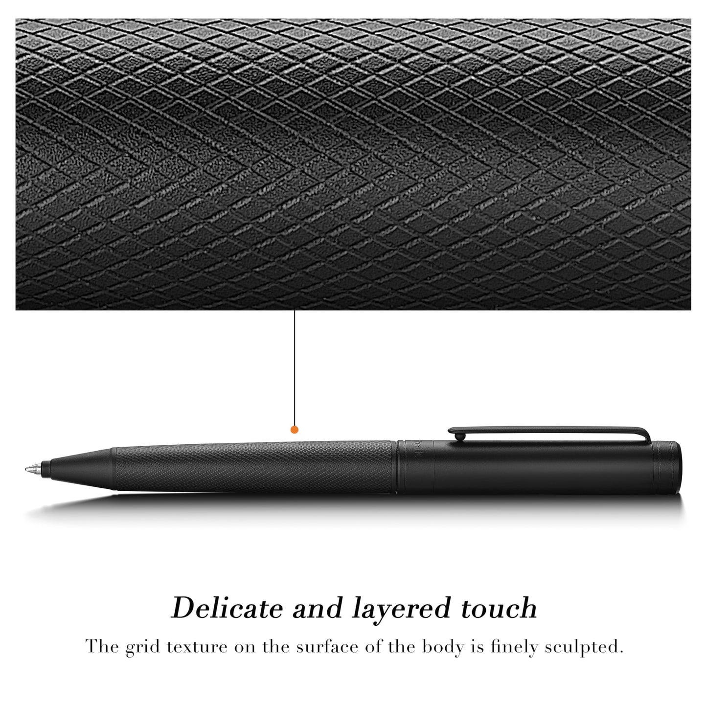 MCNTEIK Matte Black Forest Gel Pen, Exquisite Surface Texture Design, Black Ink Refill, Fancy Gift Set for Men & Women, Retractable, Business Signature, Executive, Unique, Office, Nice Designer Pens