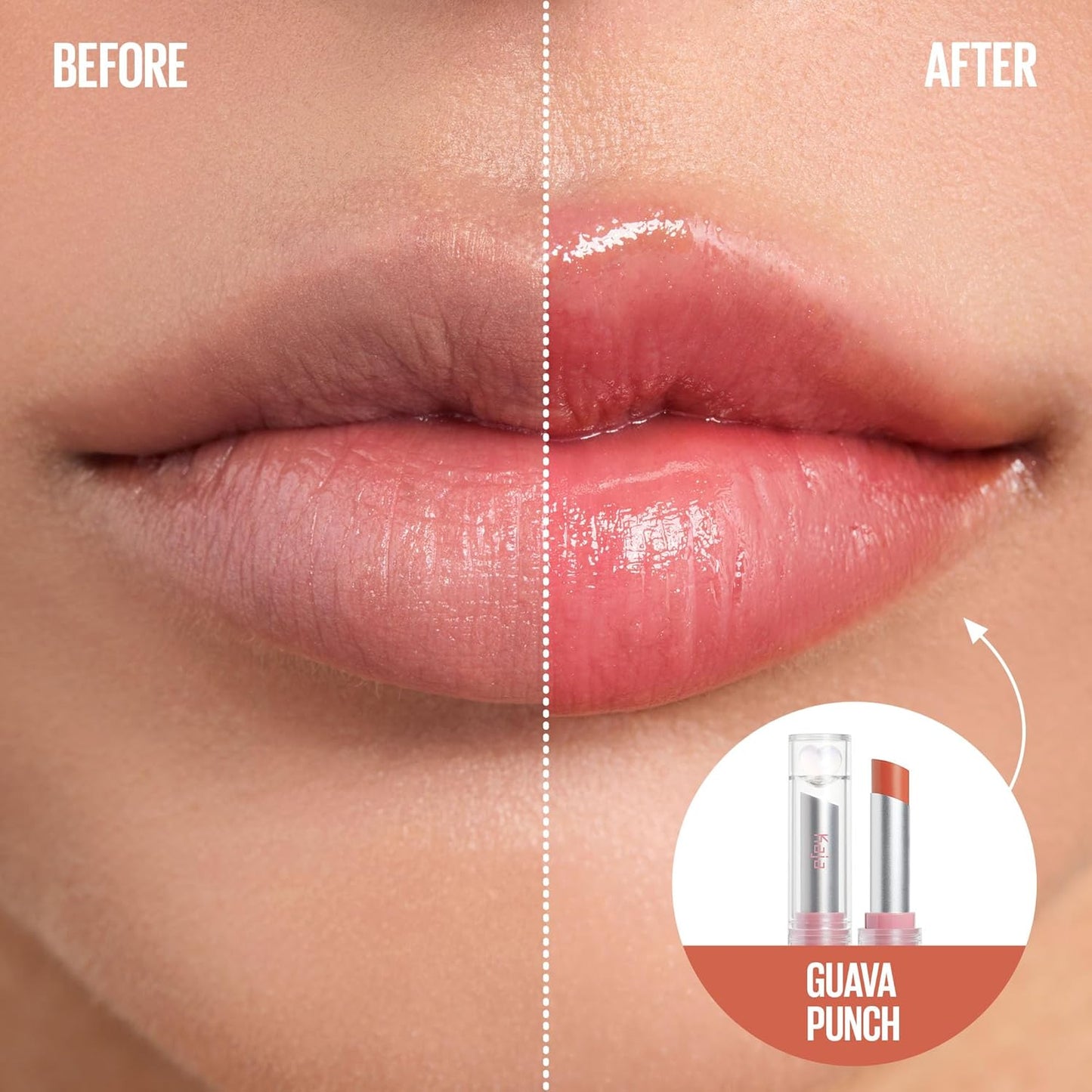 Kaja Juicy Glass Lip Balm | Plumping, Hydrating, Korean Lip Balm, Moisturizing Lip Care, 24hrs Long-lasting Hydration, Nourishing Lip Care | Guava Punch, 0.15 oz.