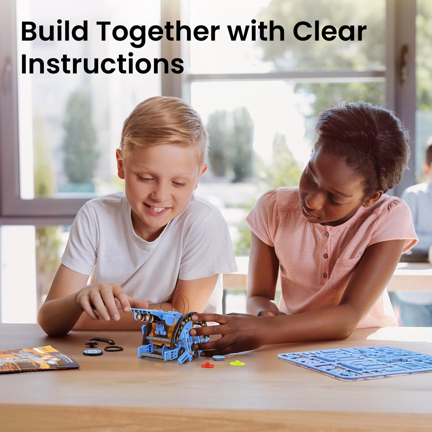 Sillbird Solar Building Robot Kit STEM Gift for Boys Aged 8-13, DIY Science Educational Toys for Kids Teens Birthday, 12-in-1 Solar or Battery Powered Robotic Set with 196 Pieces