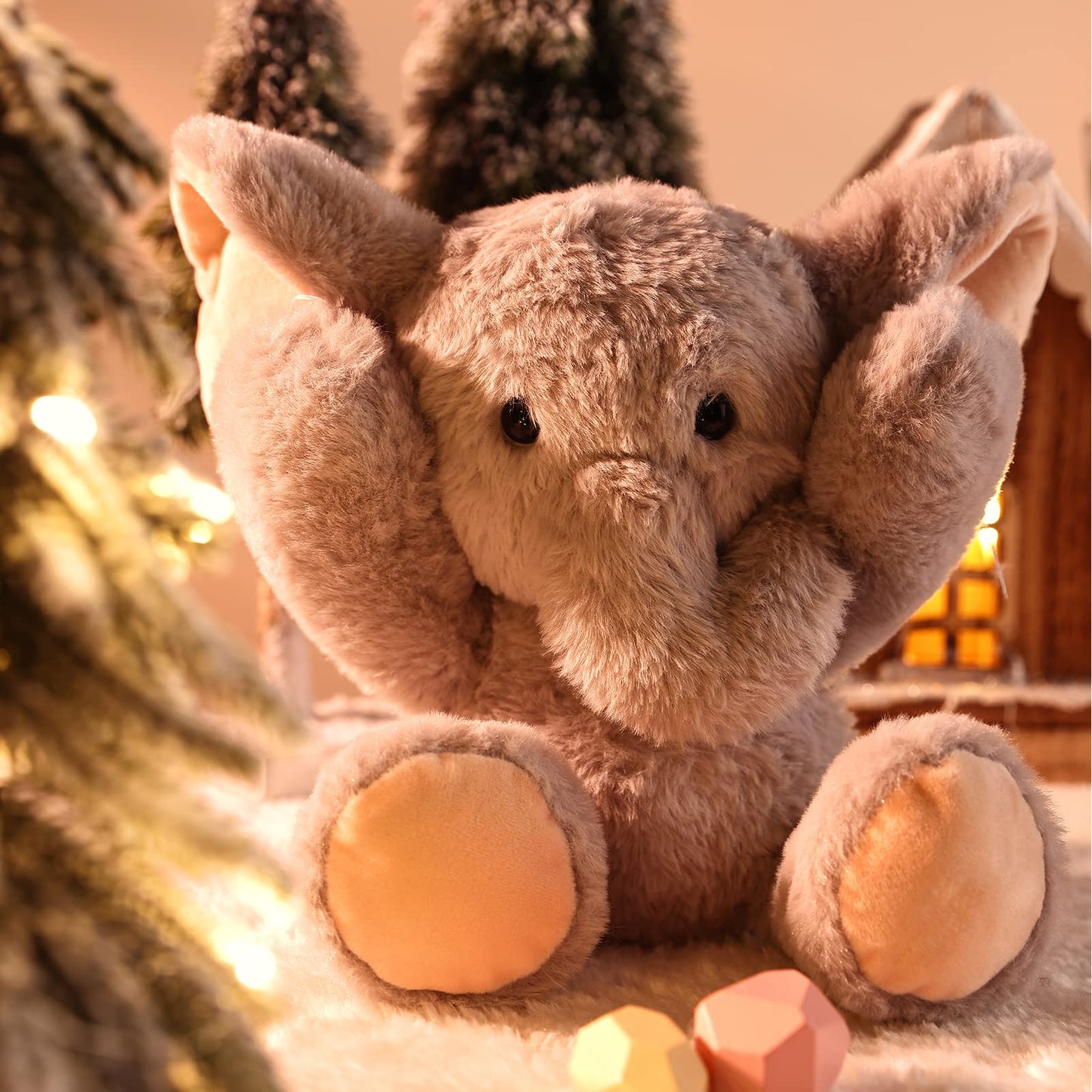 TCBunny Baby Elephant Bedtime Stuffed Animal Plush Toy 11", Kids, Aichie (Grey)