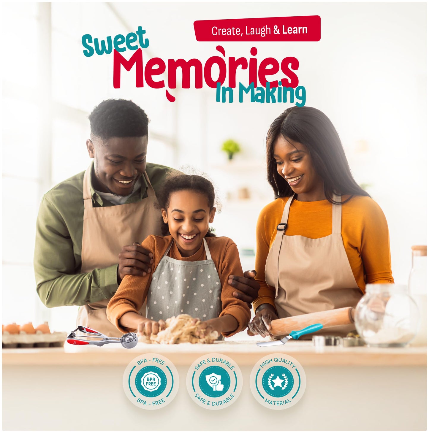 Baketivity 31-Piece Kids Baking Tools Set – Real Cooking Utensils for Children – Safe, Durable, and Fun Kitchen Accessories – Gift for Young Chefs