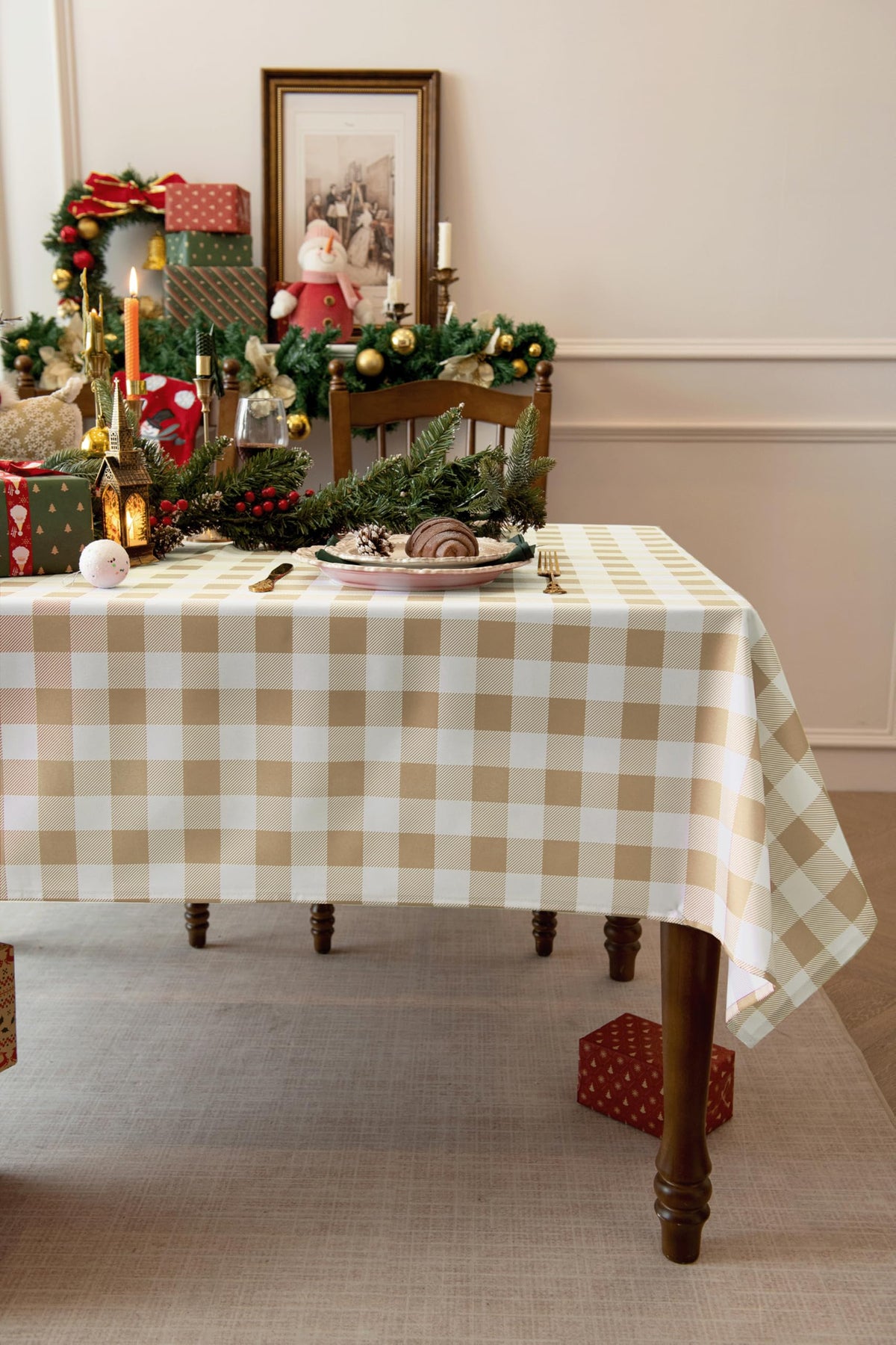 Waterproof Plaid Tablecloth Fabric