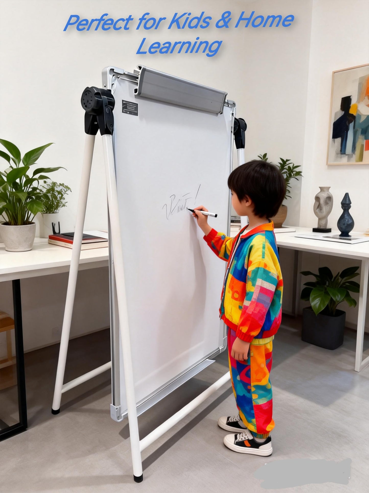 Upgraded A-Frame Whiteboard, 24 * 36‘’，360° Double-Sided Magnetic Dry Erase Board, Height Adjustable Standing Easel with Smooth Non-Slip Base for Home, Office, Classroom, Drawing