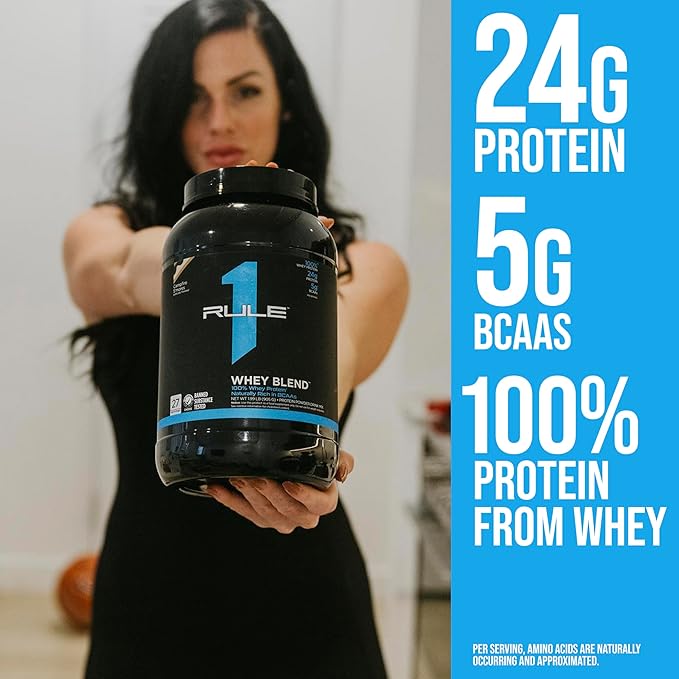 Rule One Proteins Whey Blend - Lightly Salted Caramel, 24g Fast-Acting Whey Protein Concentrates, Isolates, and Hydrolysates Per Serving, with Naturally Occurring EAAs and BCAAs, 2lbs