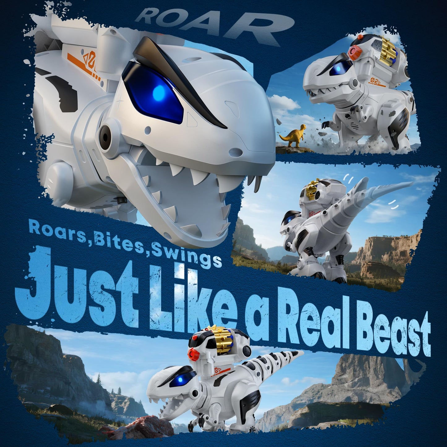 Ruko 8809 Remote Control Robot Dinosaur Toys for Kids, Large Rechargeable Toys, STEM Programmable Interactive with Sound Effects, Birthday Gifts for Boys & Girls Age 3 4 5 6 7 8